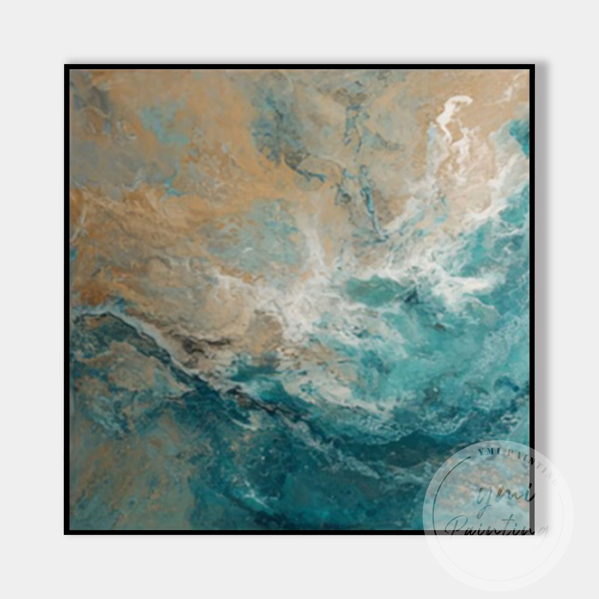 Coastal inspired abstract wall art for bedroom or living room
