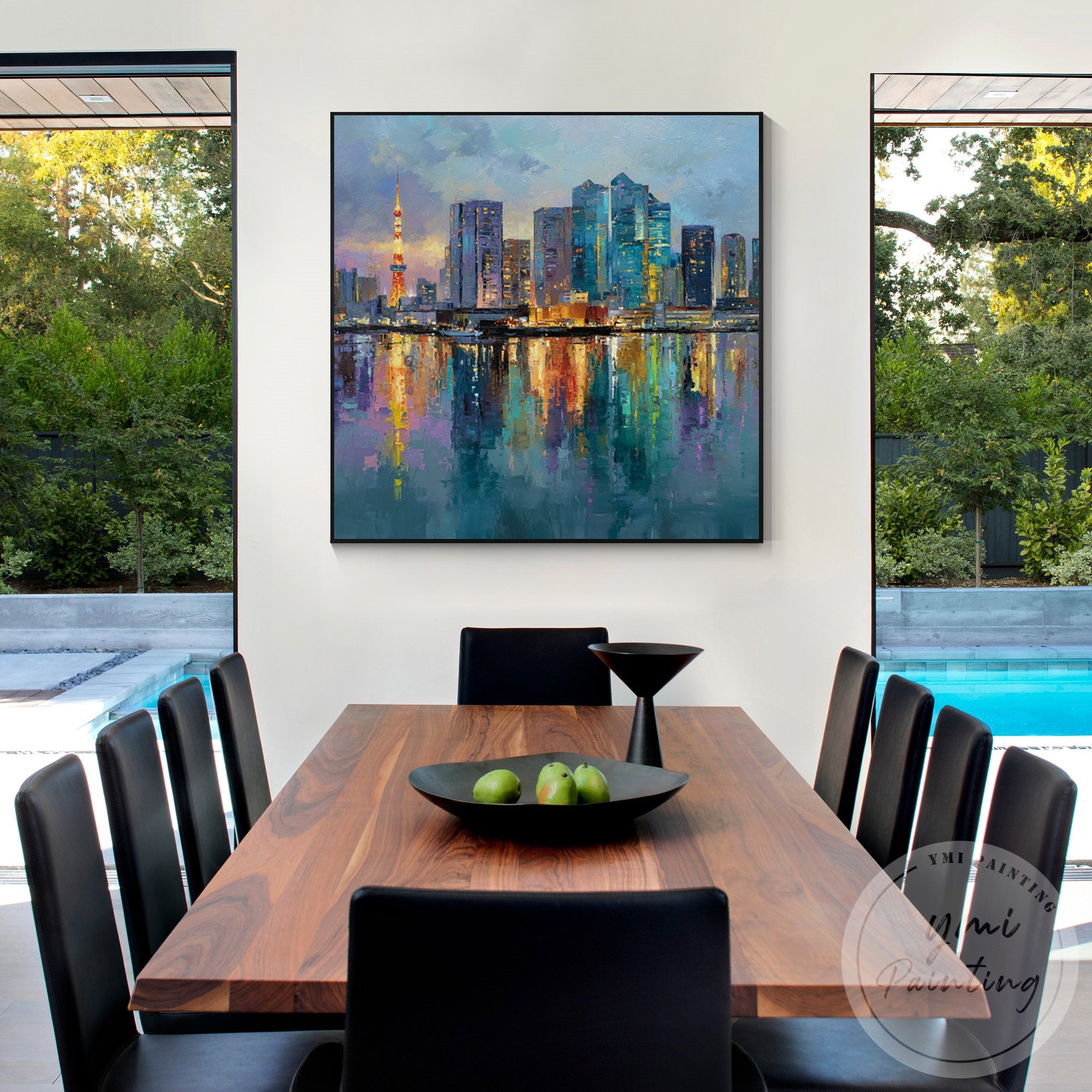 Large abstract Tokyo wall art contemporary home decoration