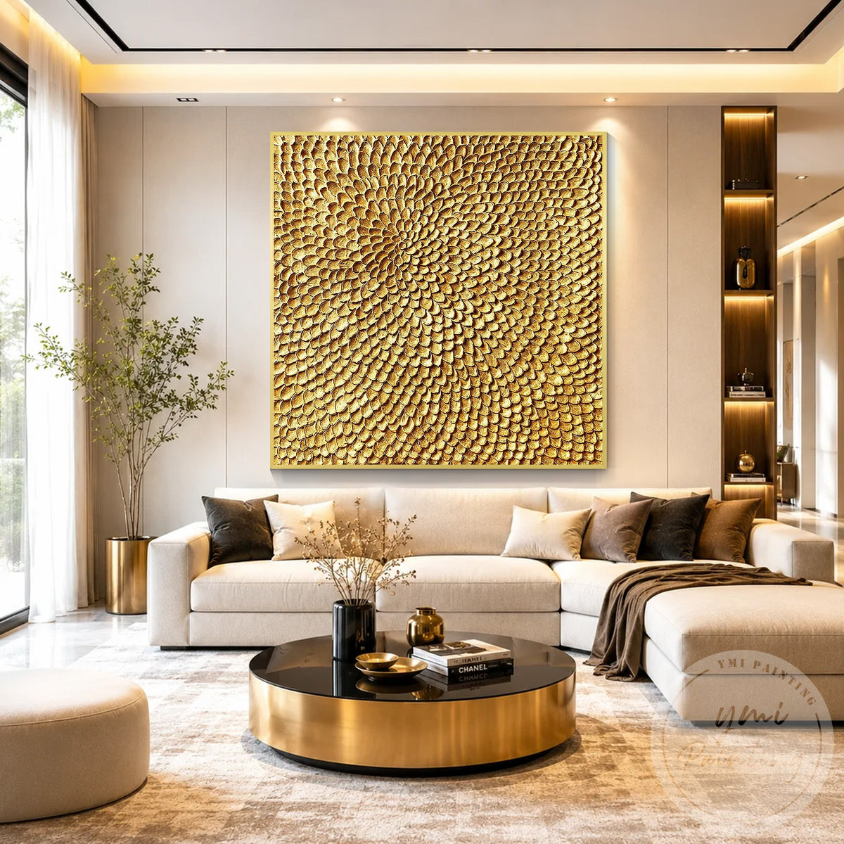 Metallic scale textured canvas wall art