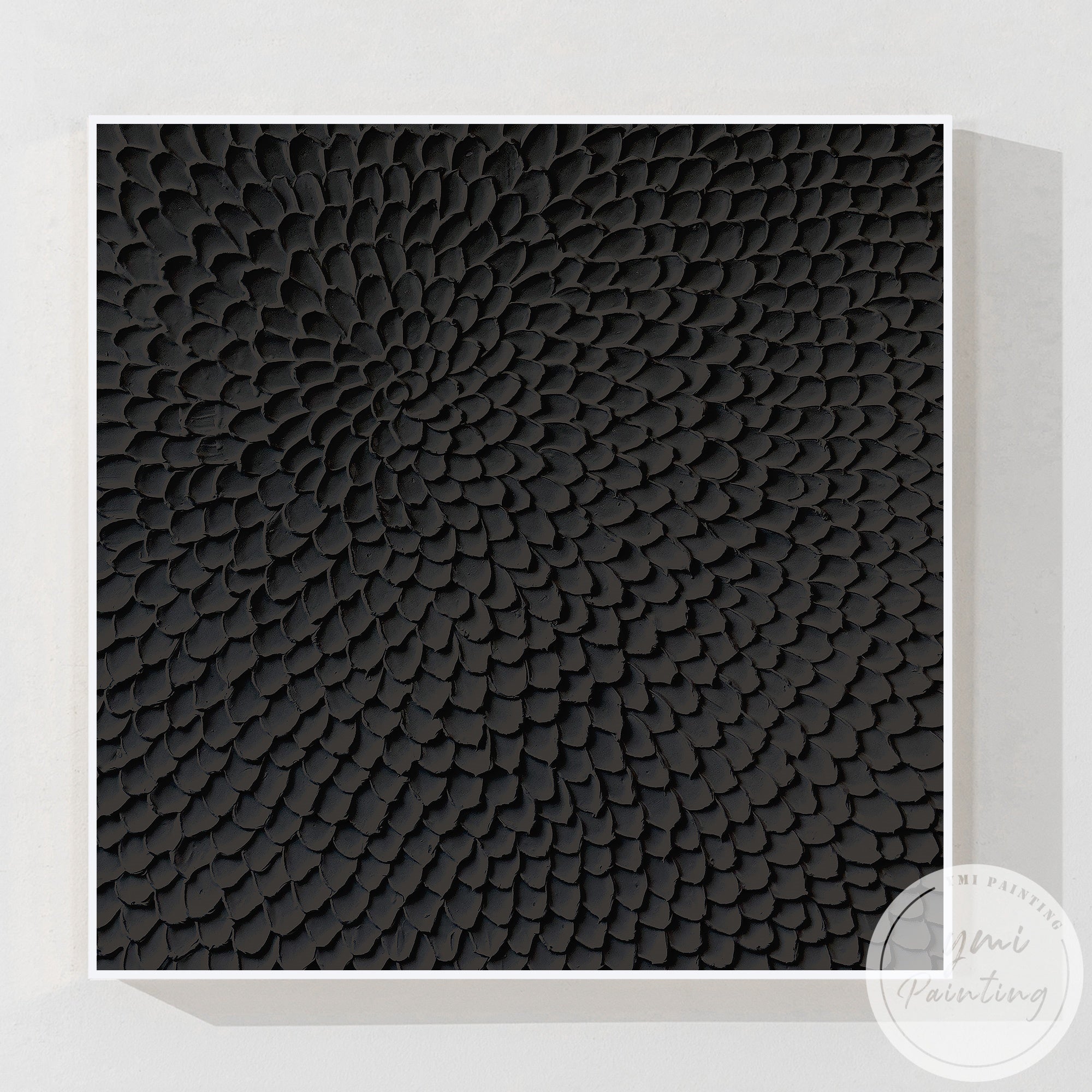 Contemporary sculpted wall art black canvas minimalist decor