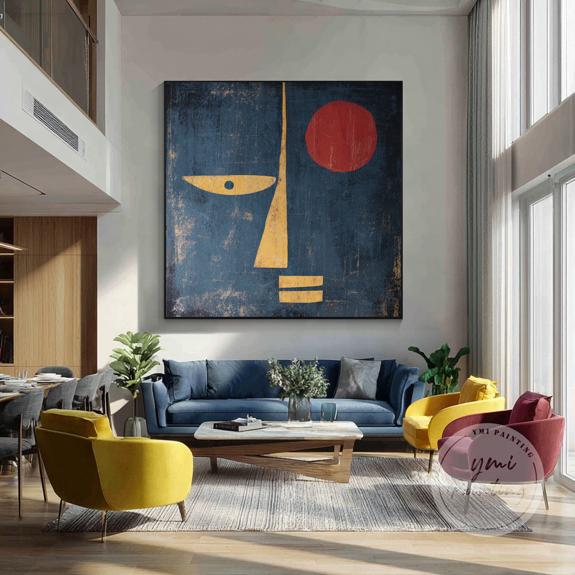 Geometric cubist portrait canvas 