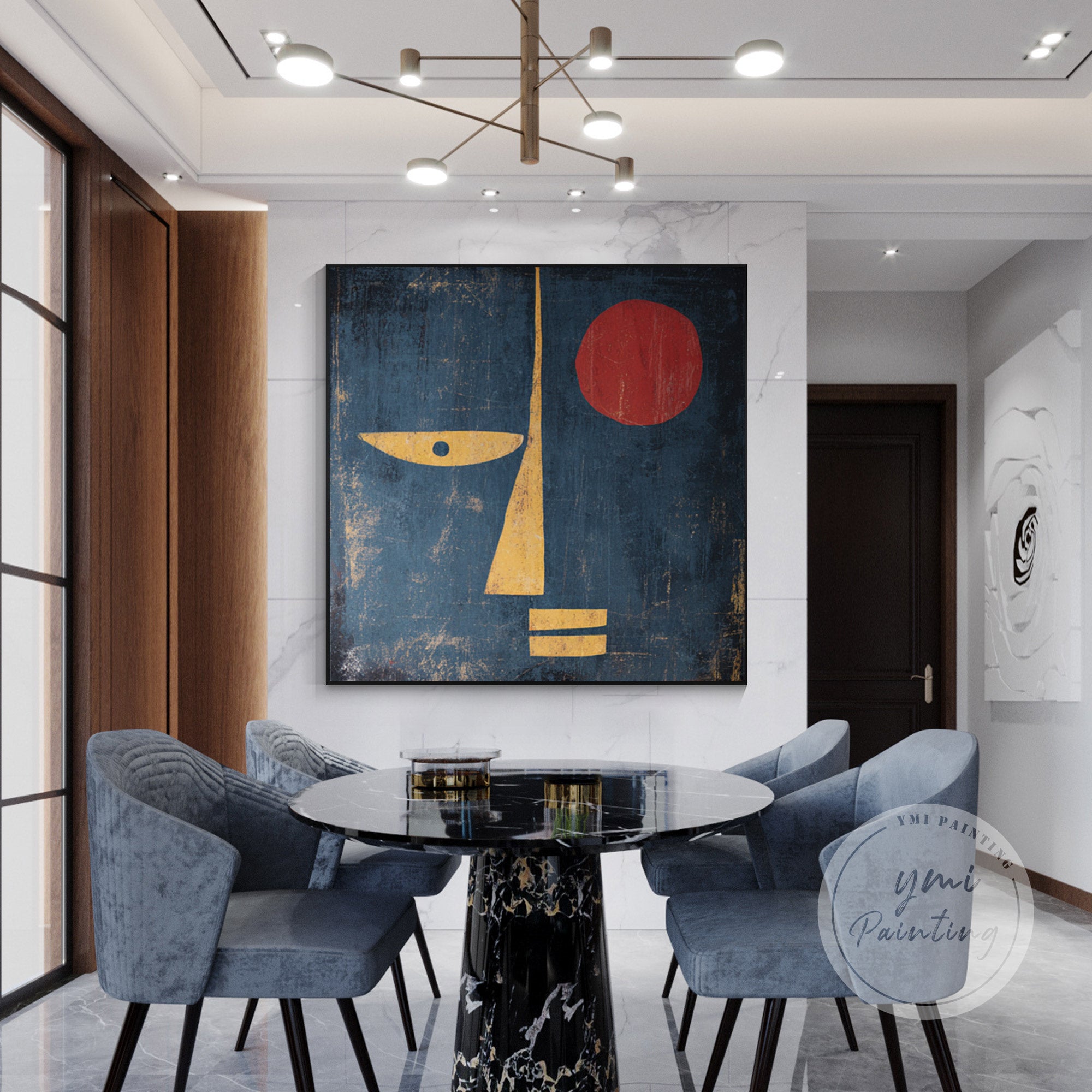 Abstract face painting minimalist 