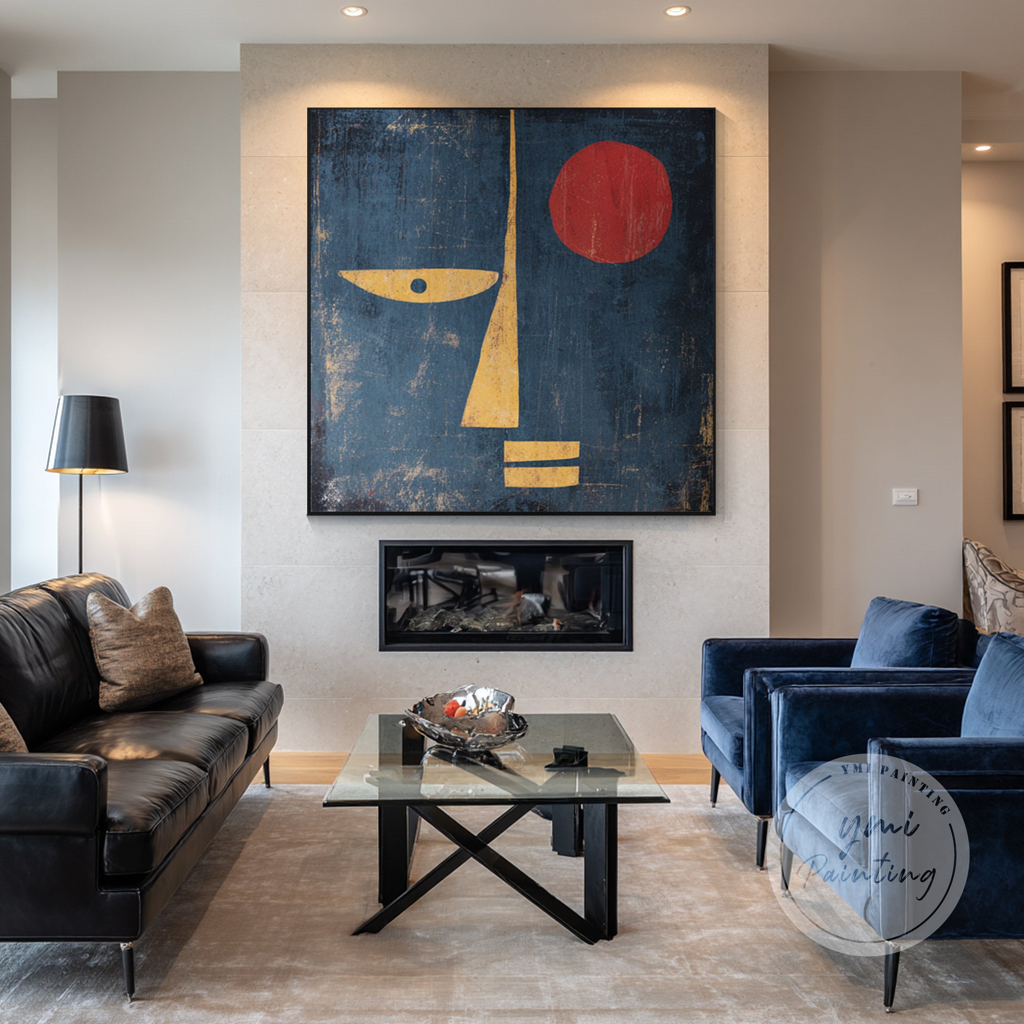 Mid century modern face wall art 