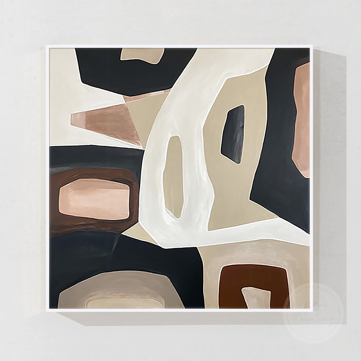 Minimalist geometric abstract wall art, framed
