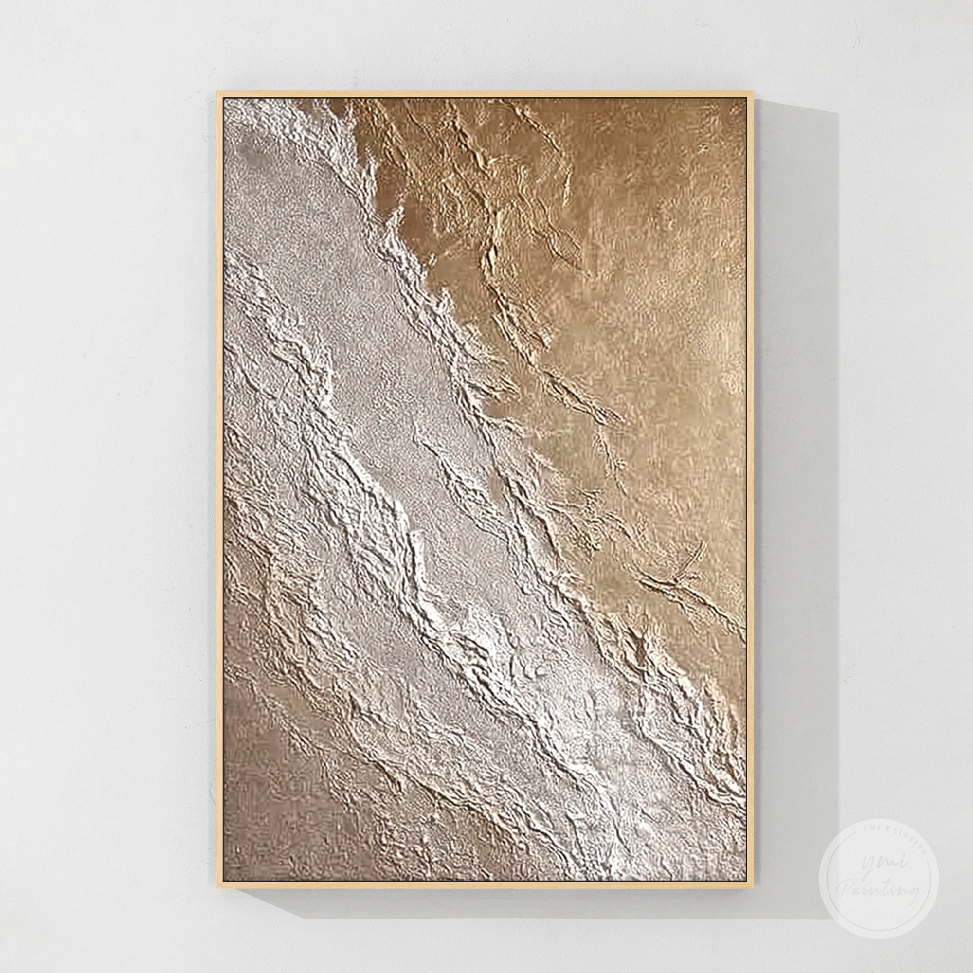 neutral minimalist wall art textured beige canvas