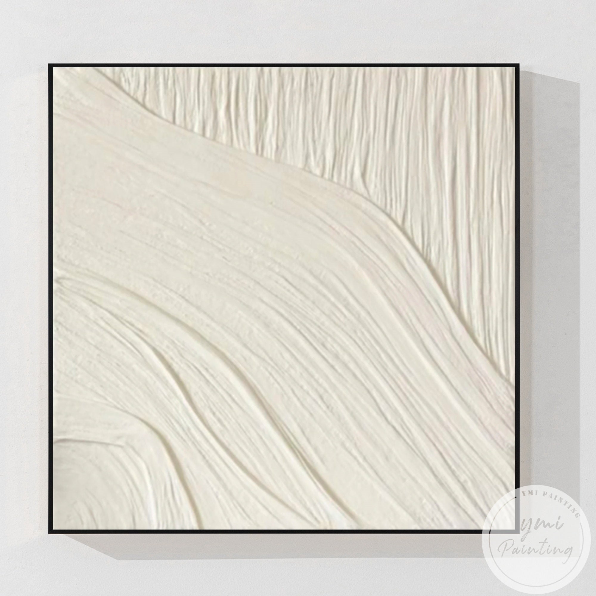 Contemporary textured abstract wall decor white and cream finish