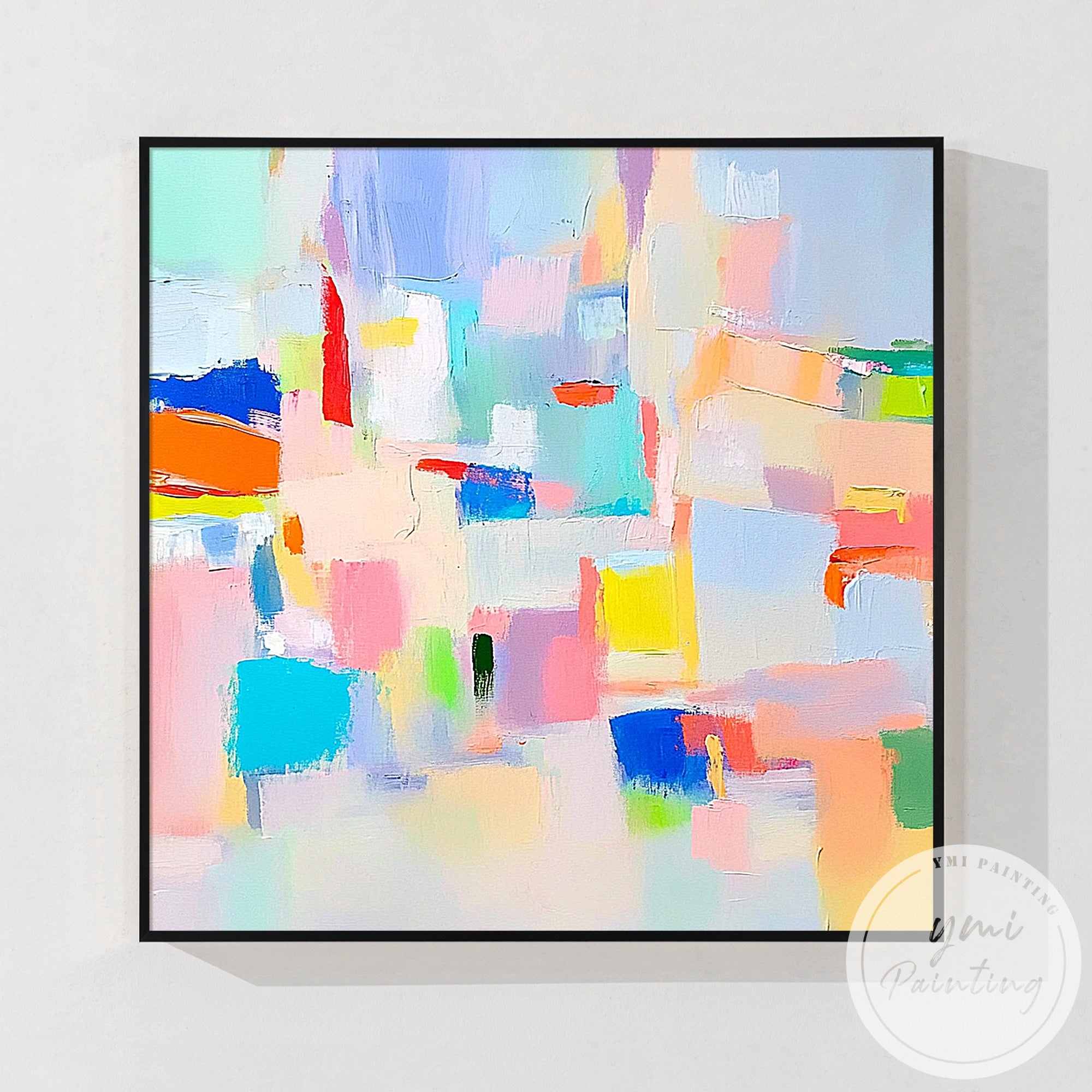 contemporary colorful painting geometric composition