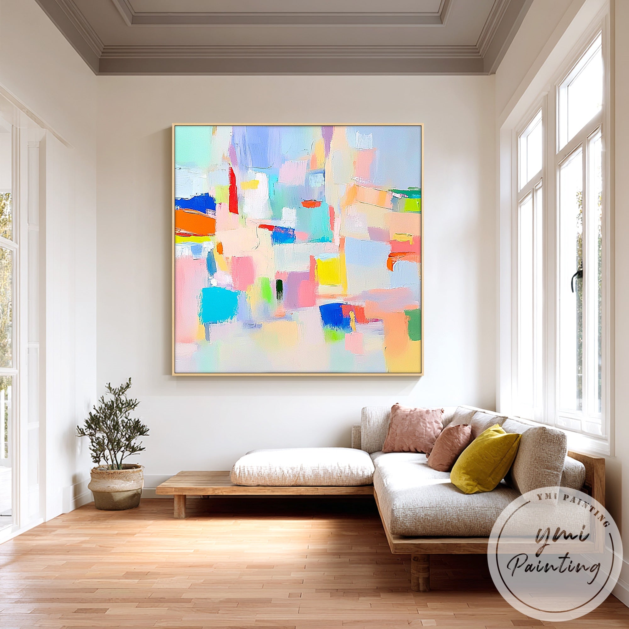 multicolor abstract wall decor contemporary art