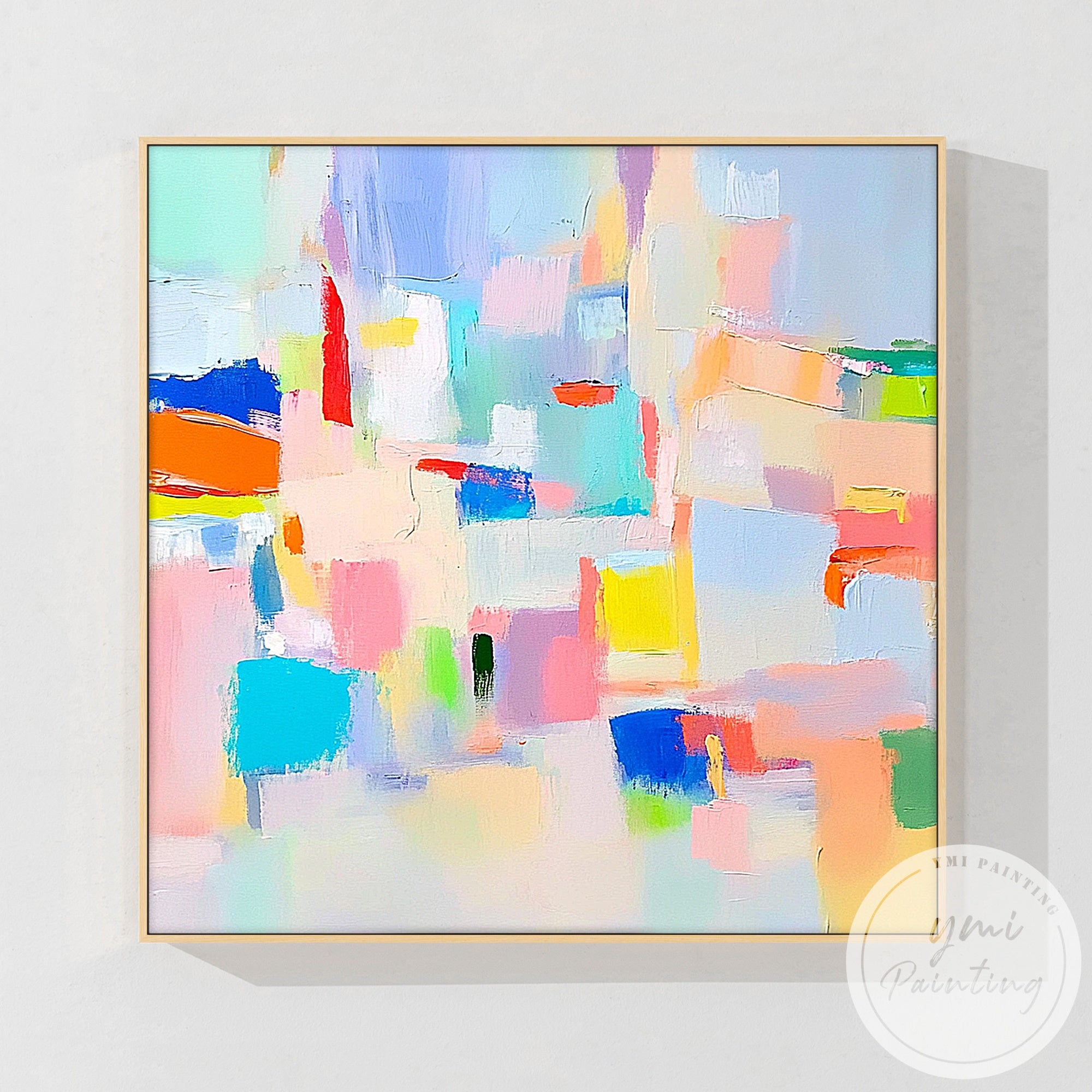 dynamic abstract canvas art with layered texture