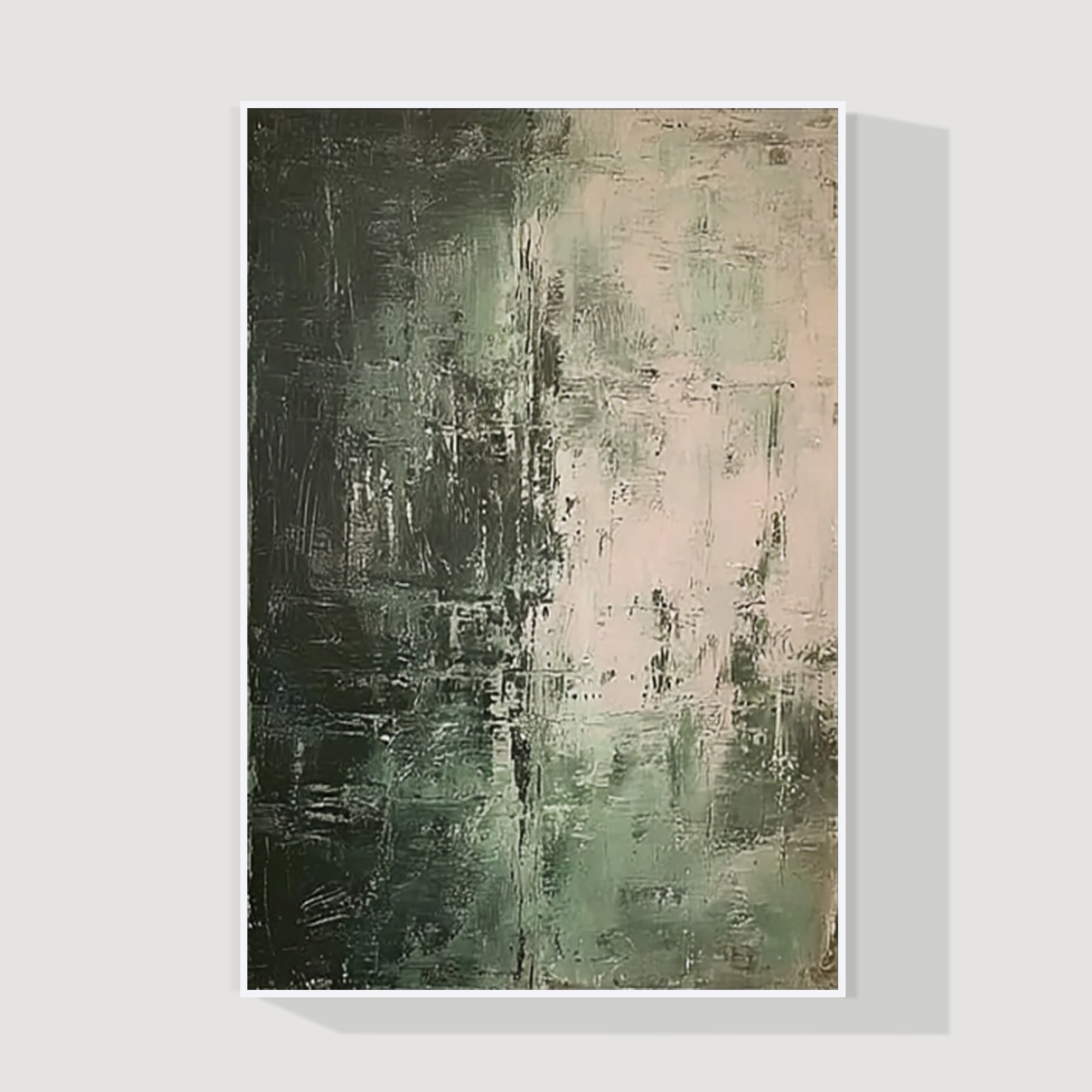 modern textured green beige painting
