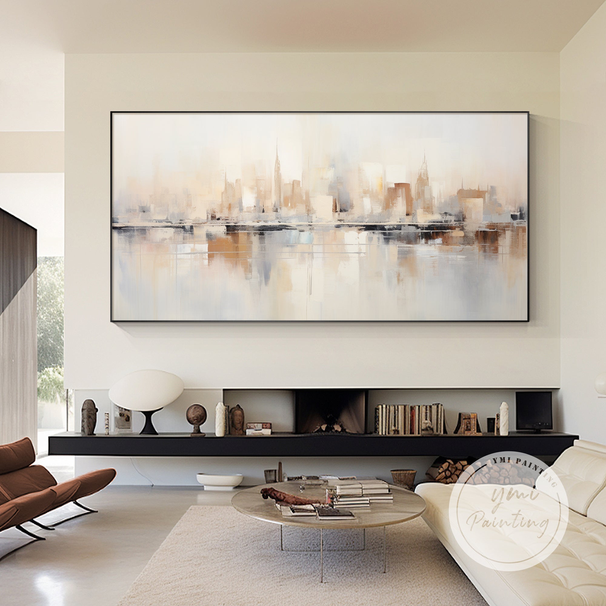 
Abstract London skyline painting for contemporary office wall