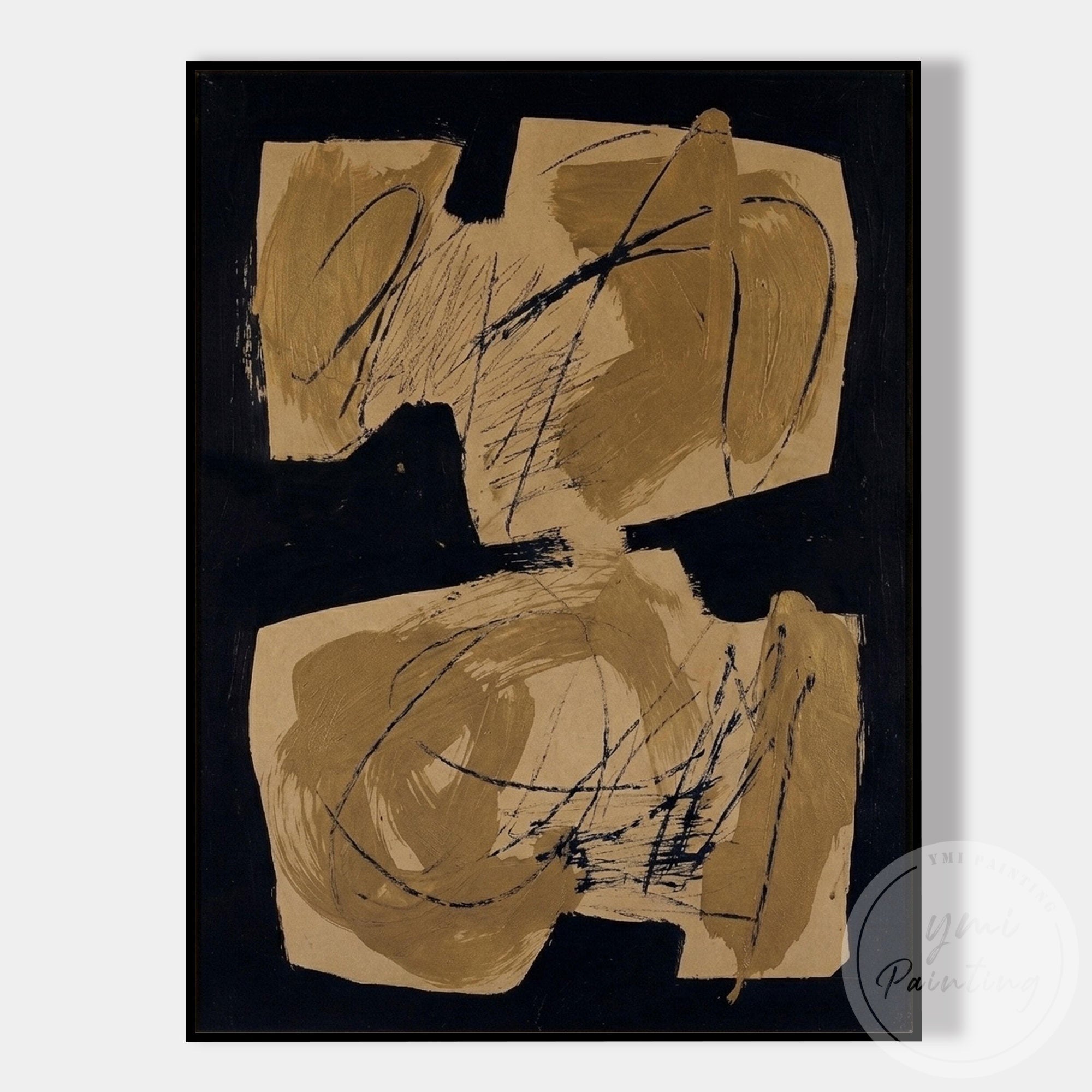 Abstract geometric wall decor for stylish interior design