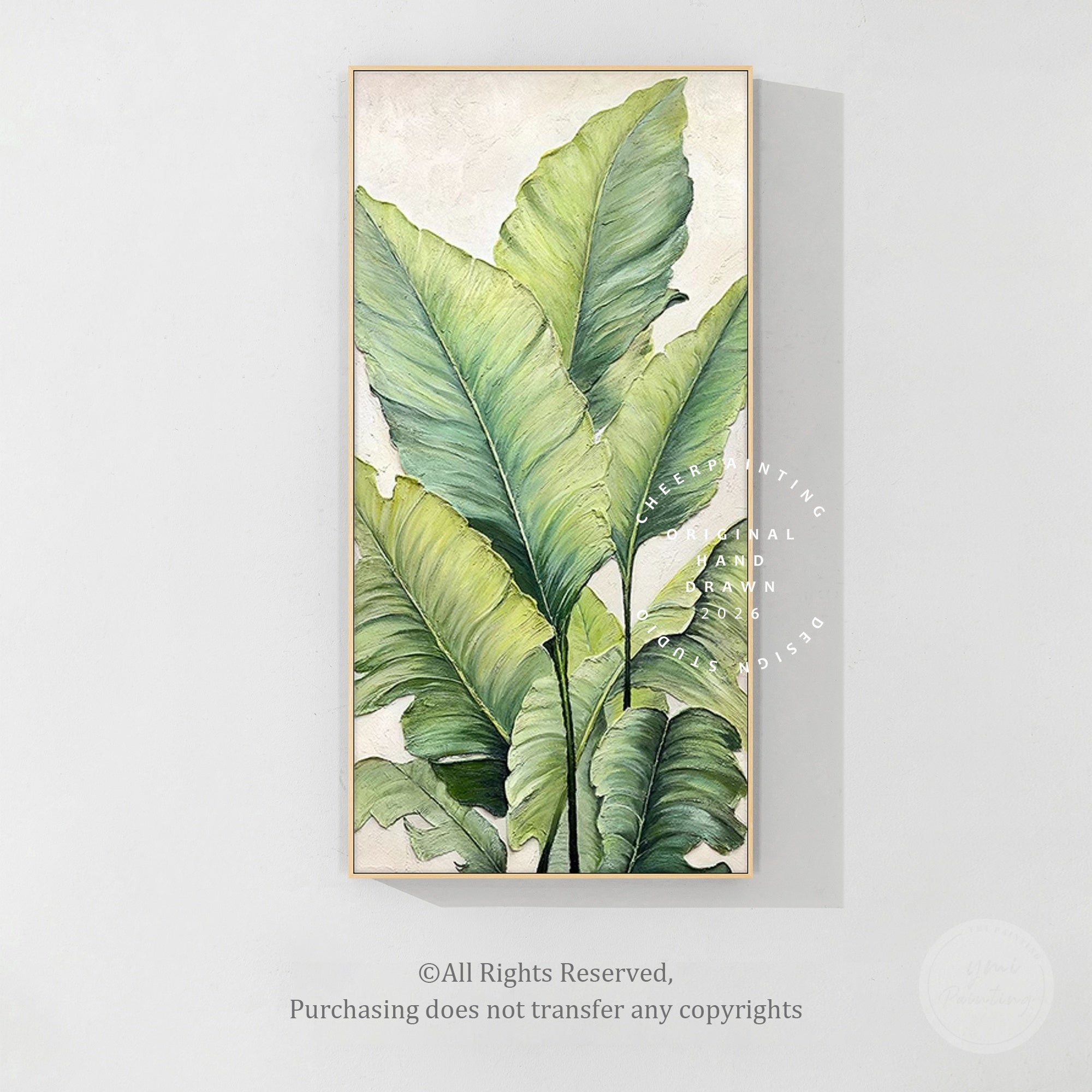 Abstract leaf artwork with organic textures, natural beauty, and modern luxury wall decor appeal