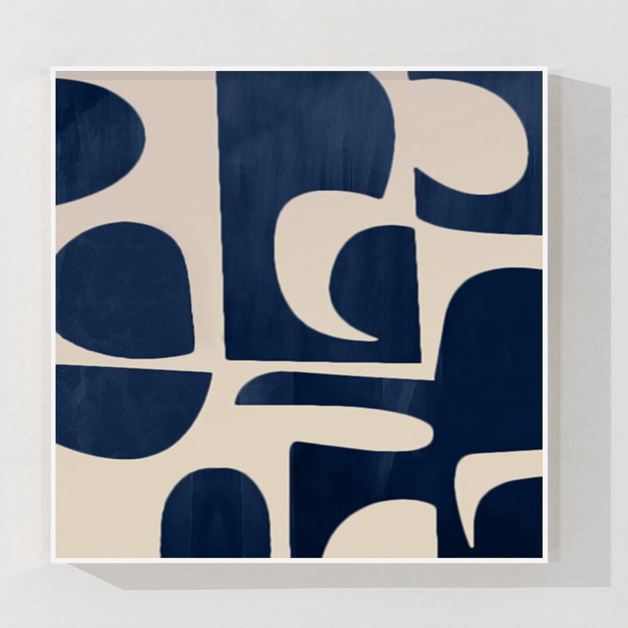 Marineblaues abstraktes Acrylgemälde