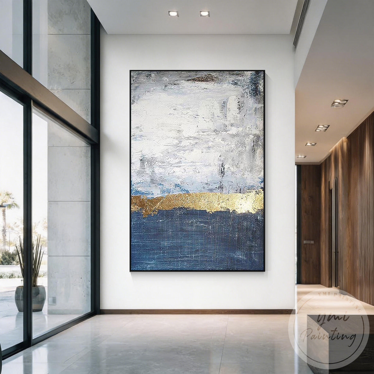 Contemporary ocean inspired navy blue wall decor