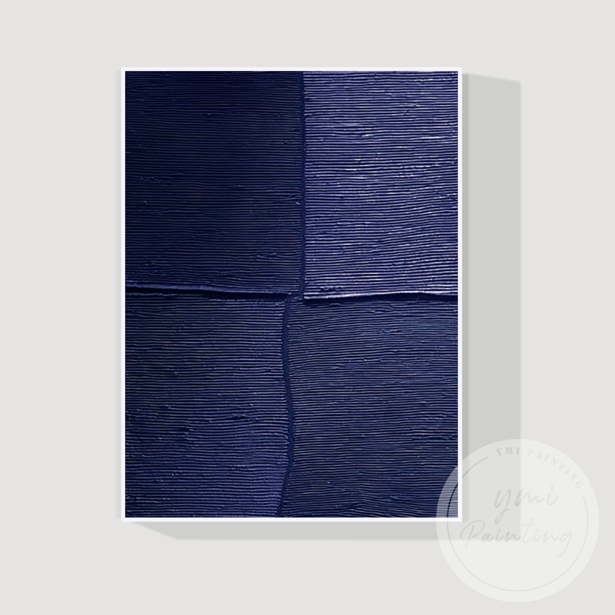 Elegant navy blue geometric wall art for contemporary decor