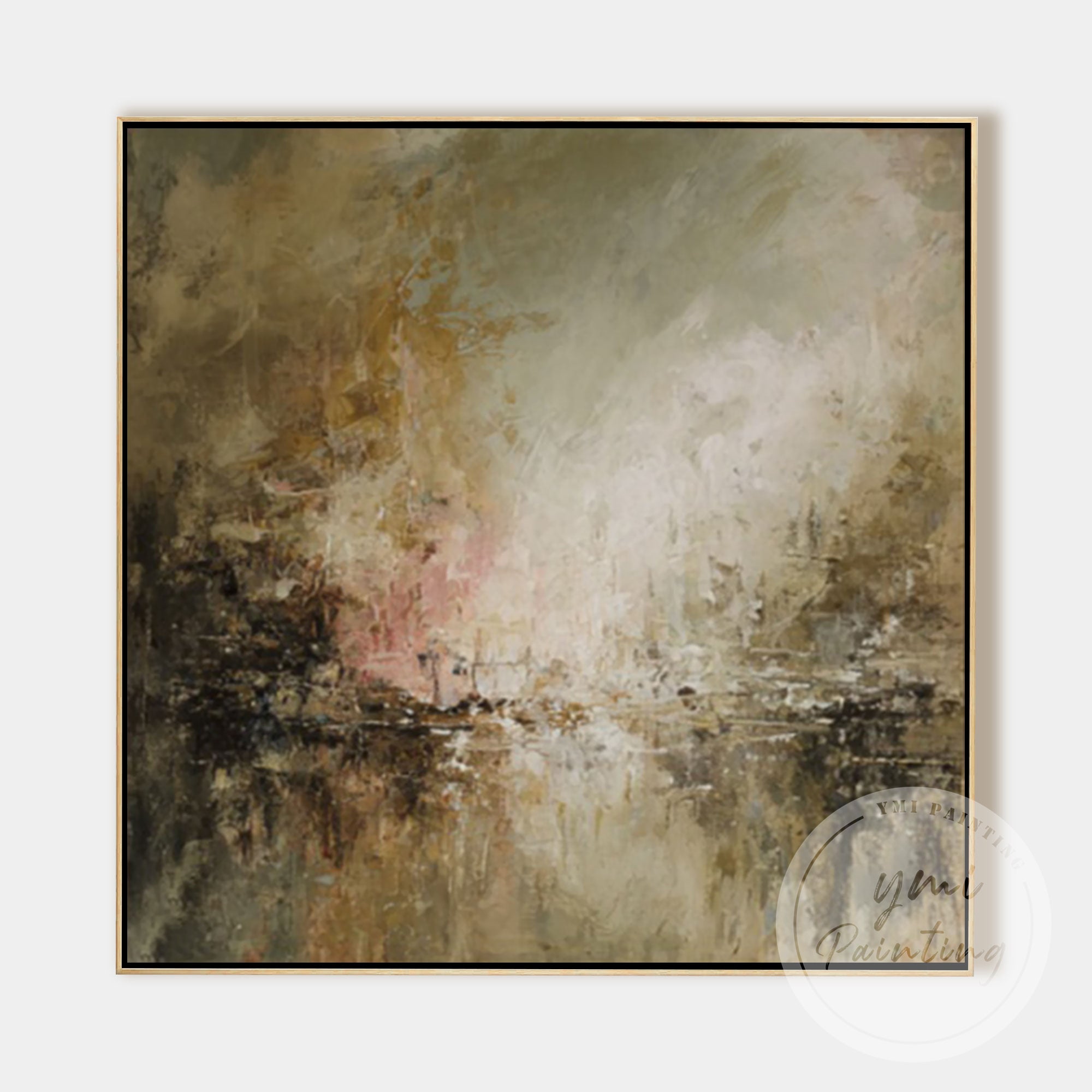 Modern oversized neutral canvas art close-up texture detail