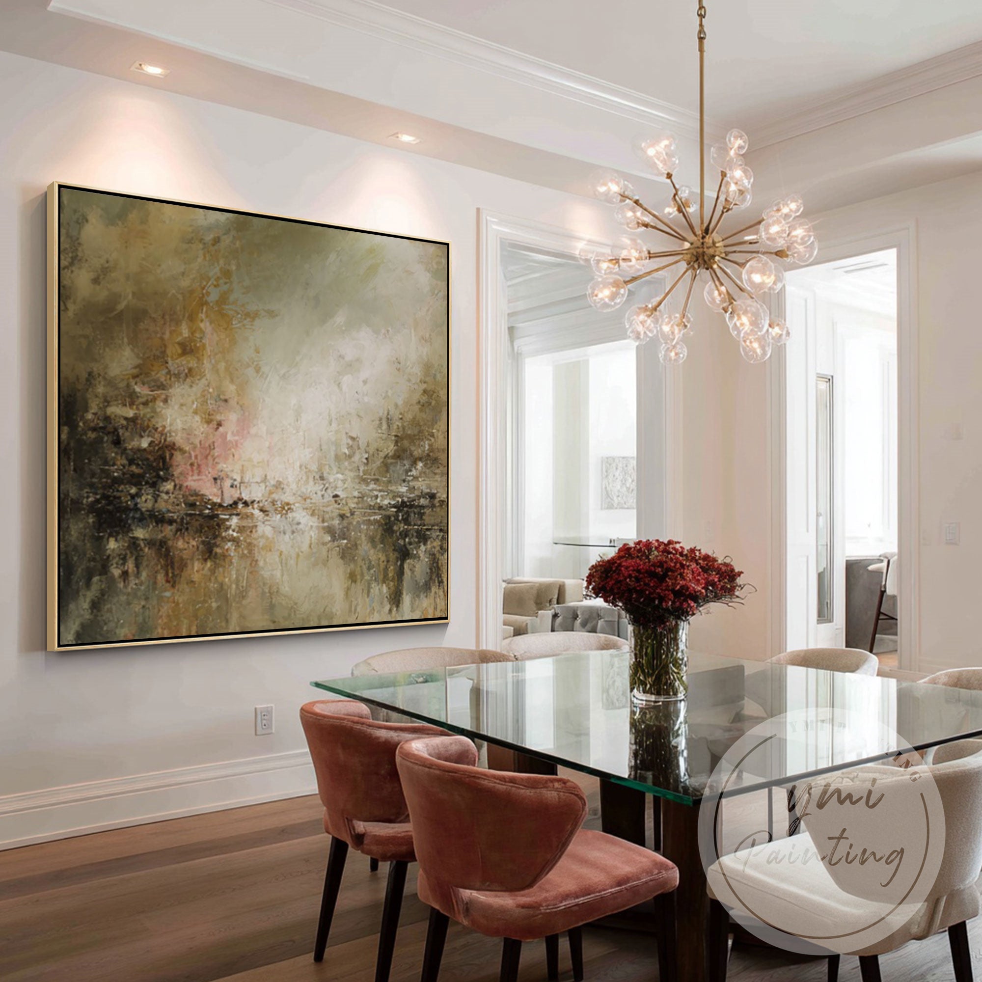 Textured neutral canvas artwork for modern home interior
