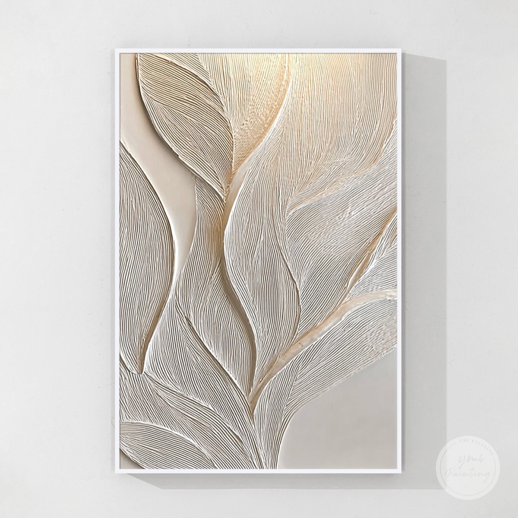 abstract leaf textured wall art