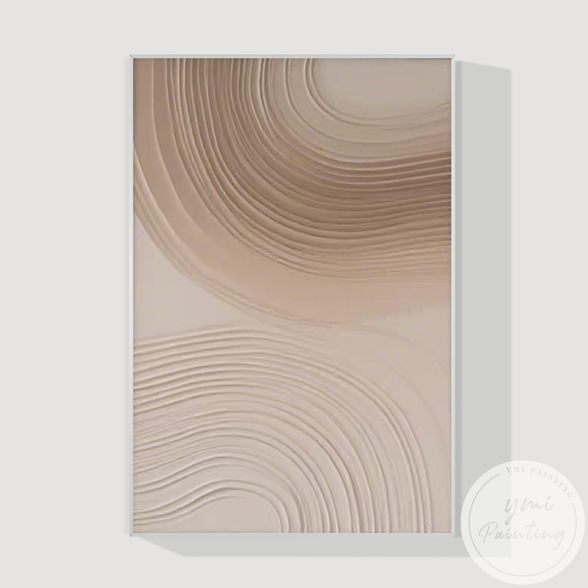 Elegant neutral abstract artwork with layered texture on canvas
