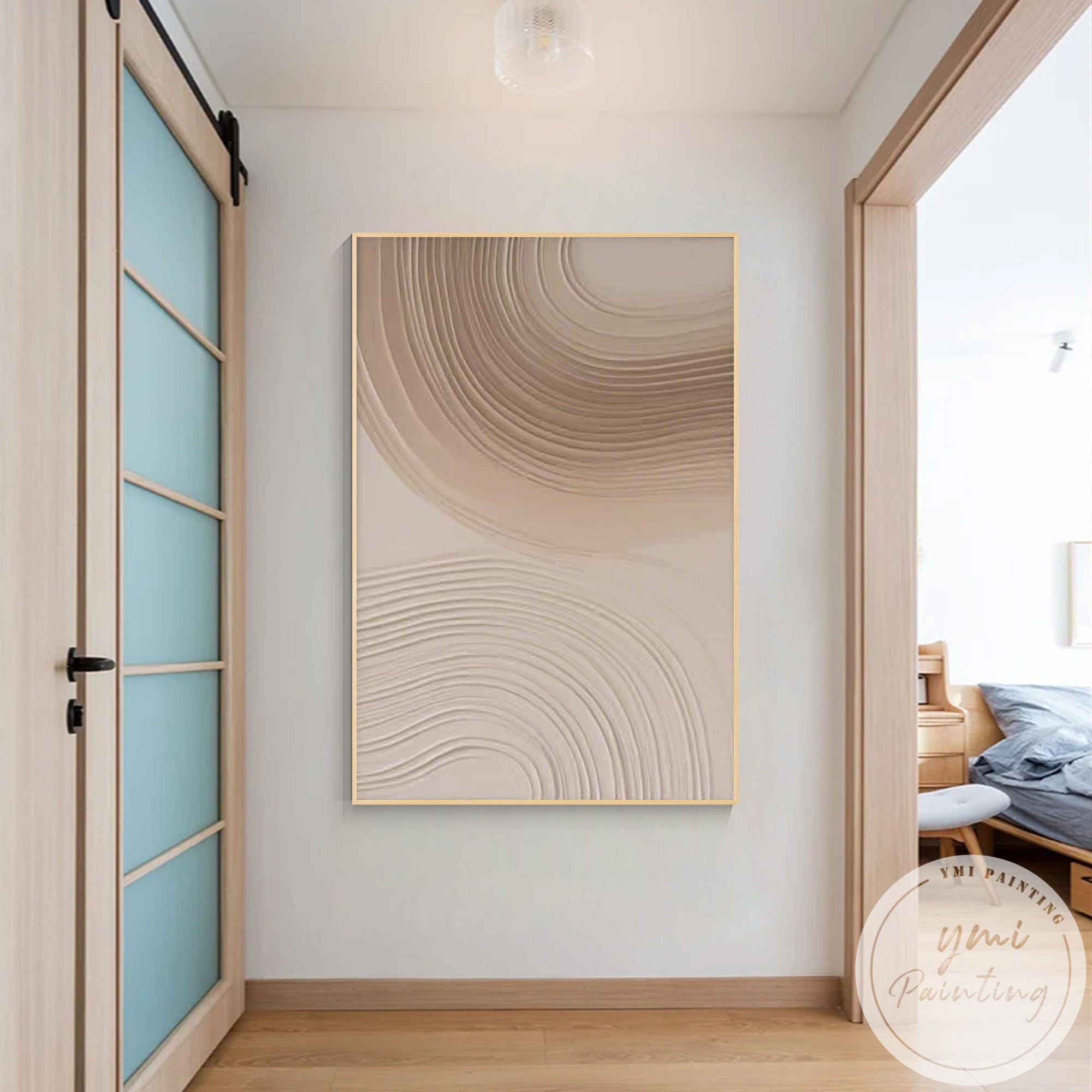 Contemporary neutral abstract painting for living room decor