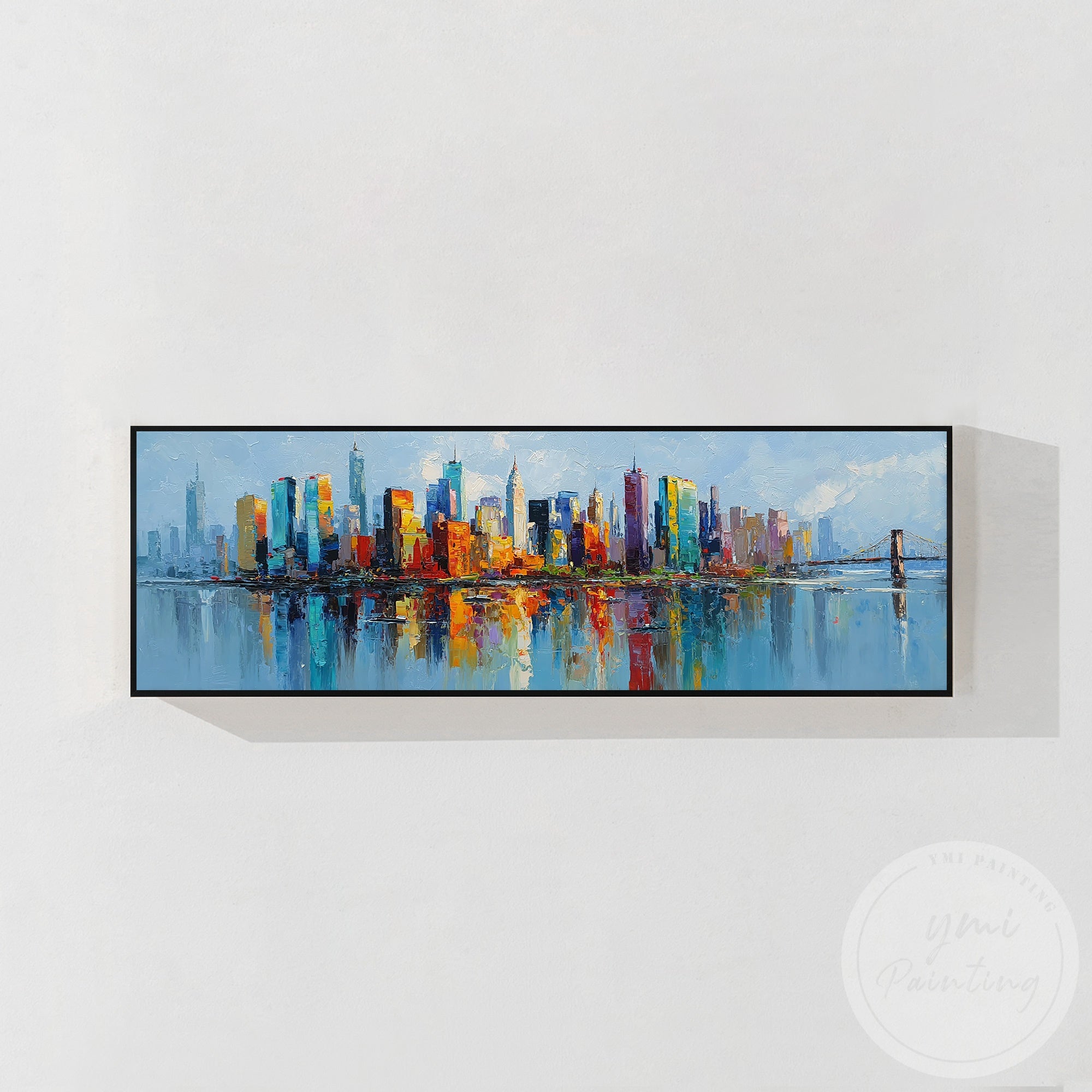 Abstract cityscape artwork New York skyline modern design