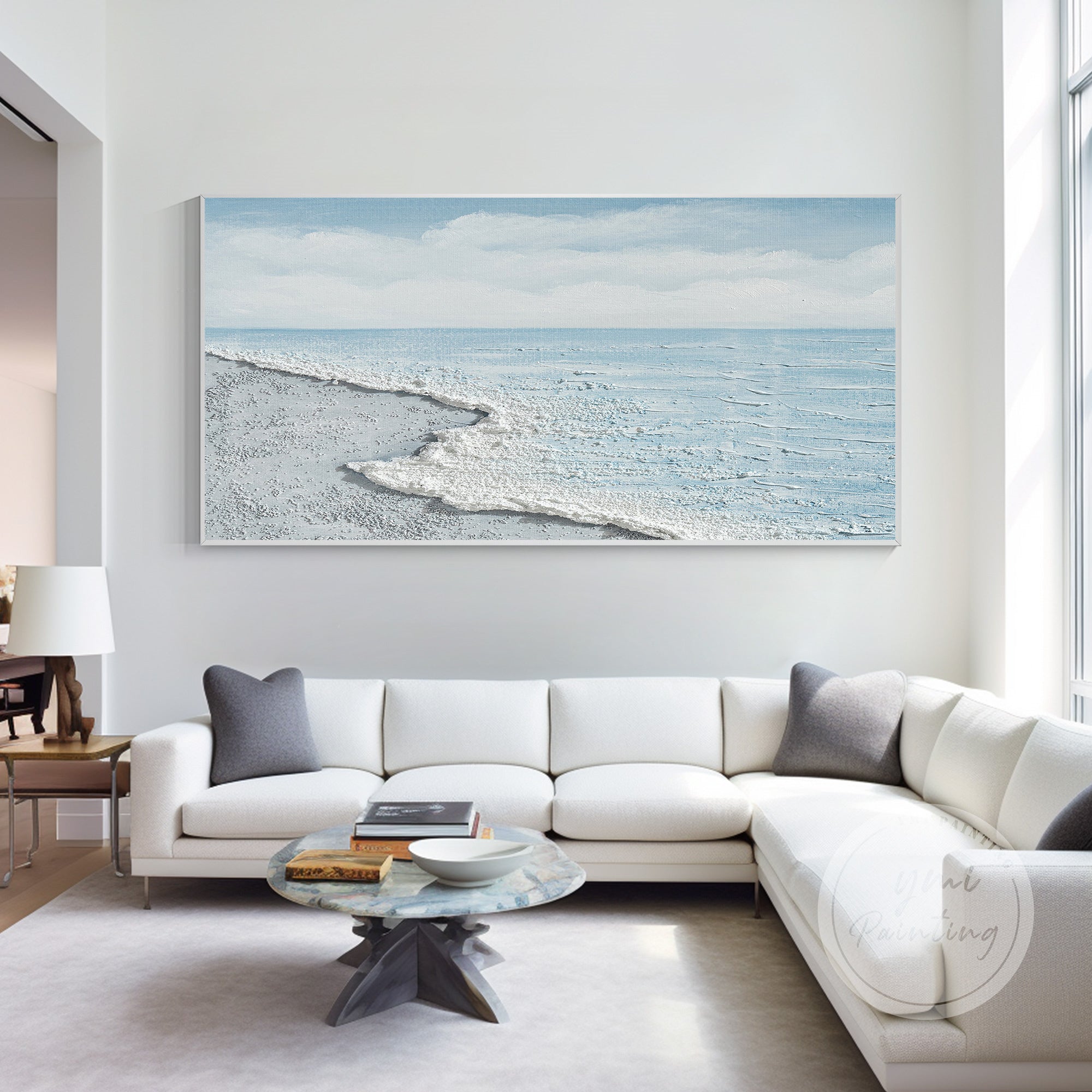 minimalist coastal seascape