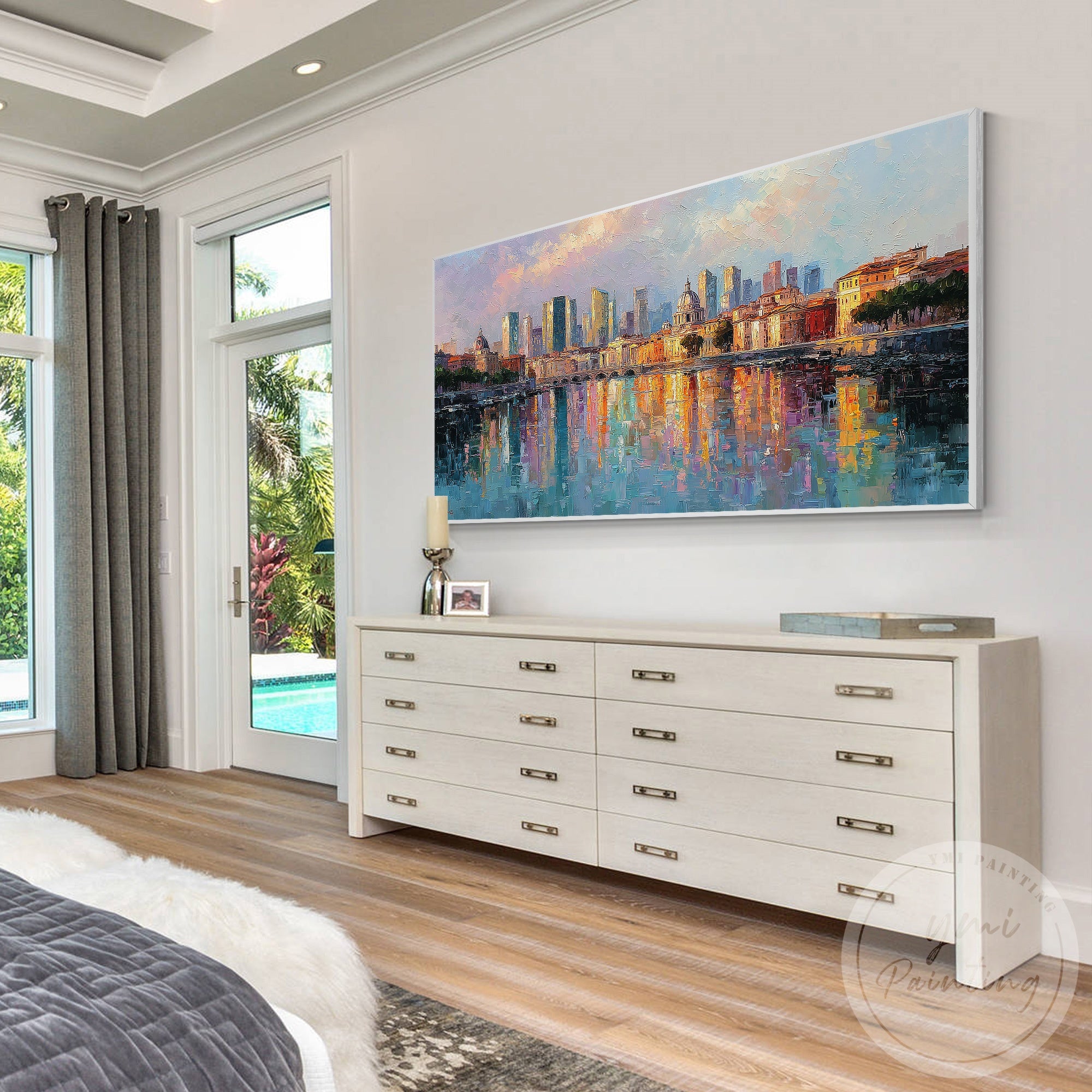 Modern Rome cityscape canvas for office or home decoration