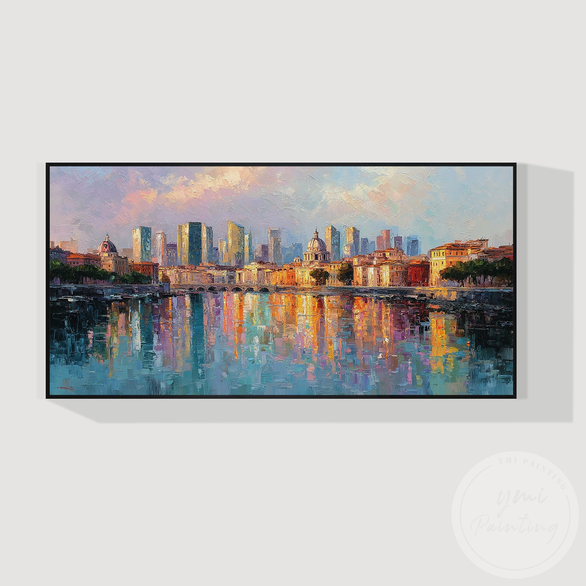 Modern Rome skyline painting for luxury contemporary spaces