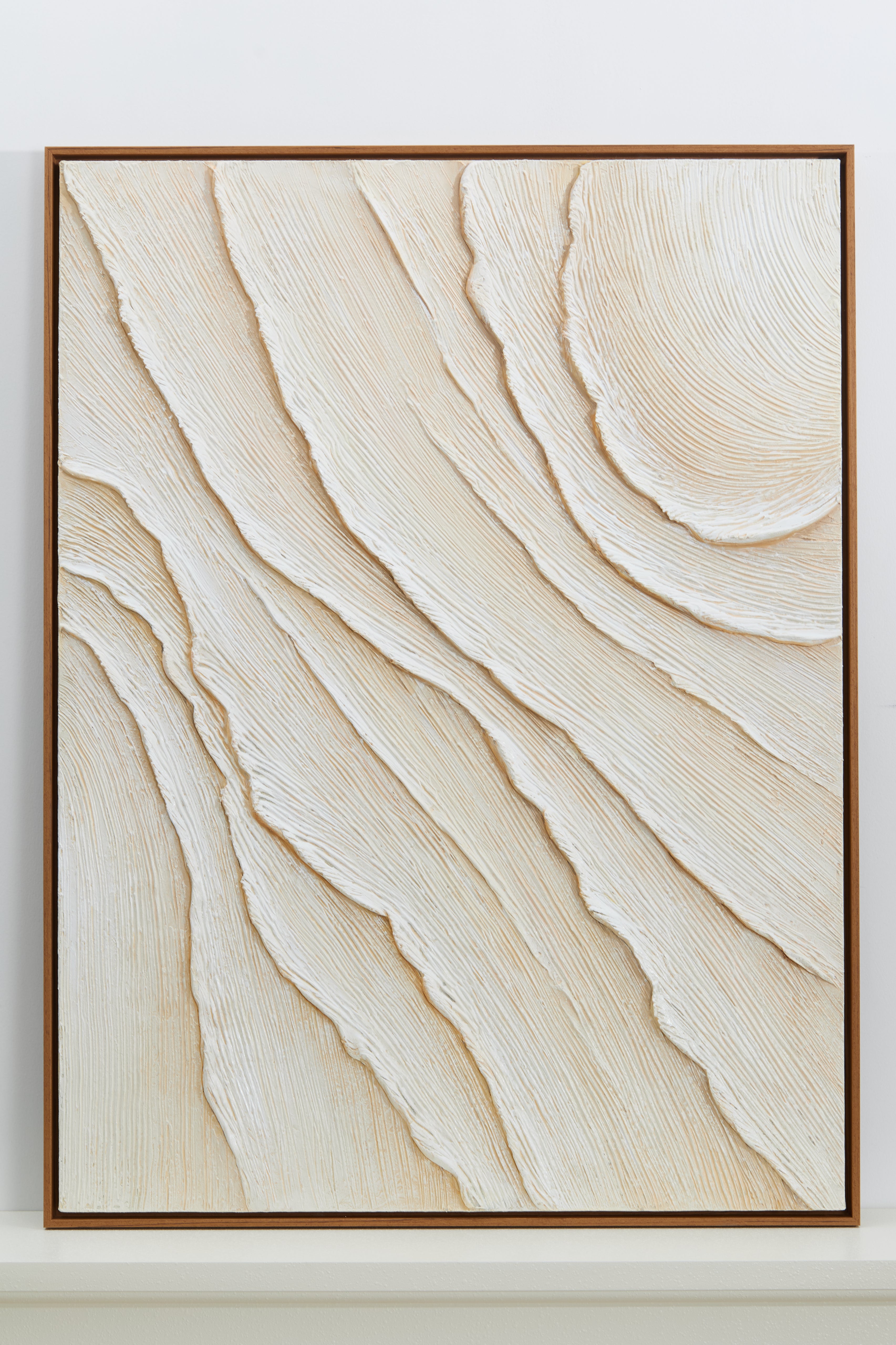 beige textured wave painting