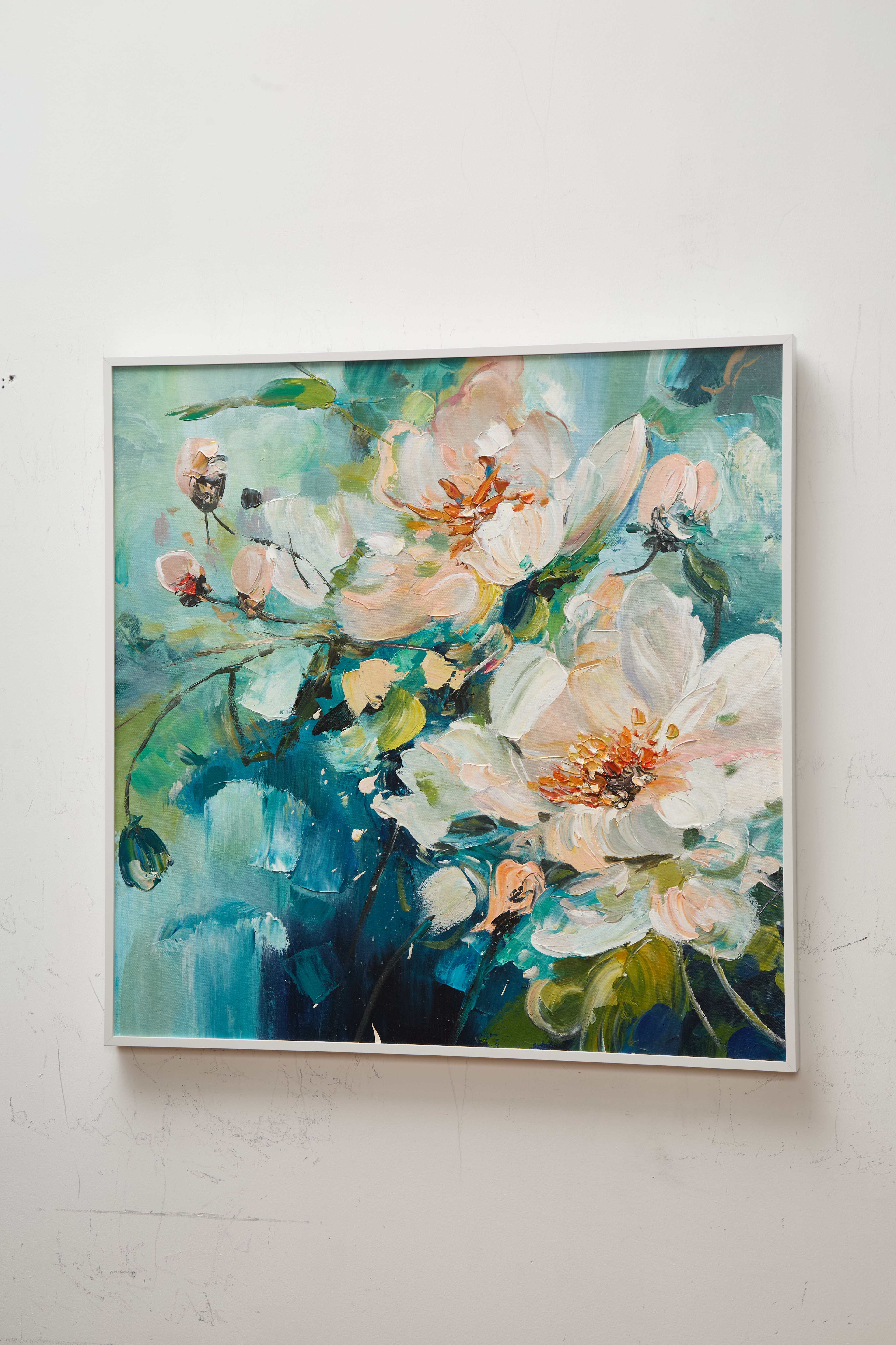 textured flower painting