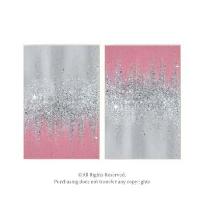 pink glass wall art absract art