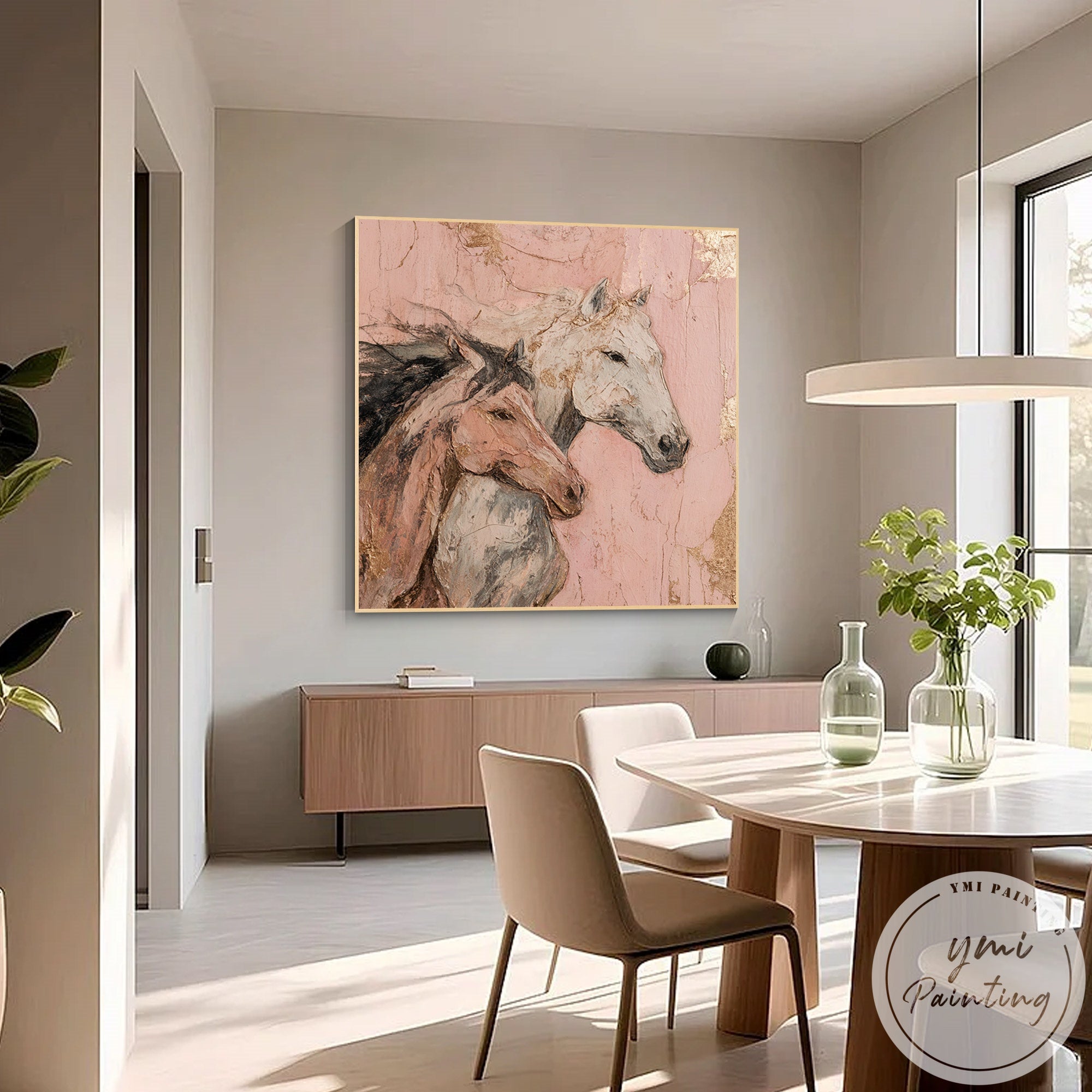 Equestrian abstract horse artwork for modern home decor