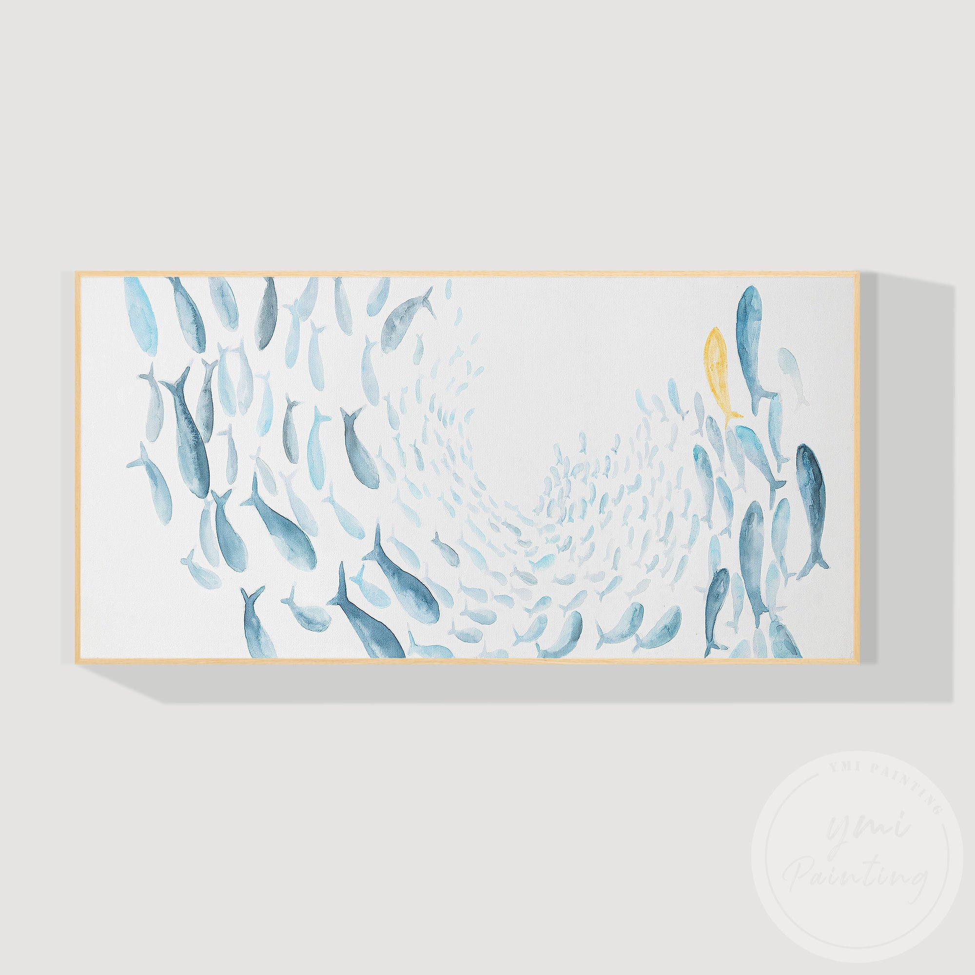 Large horizontal ocean canvas art for living room wall decor