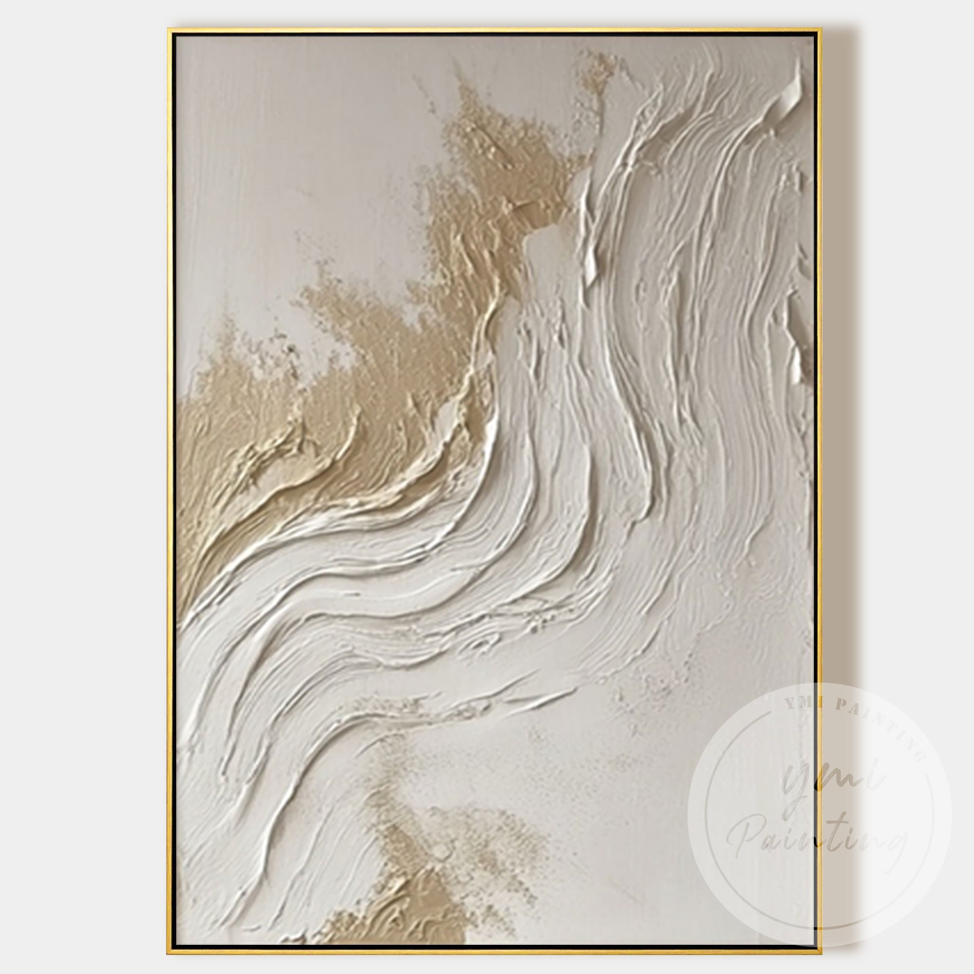 Elegant textured canvas artwork for serene living space decor