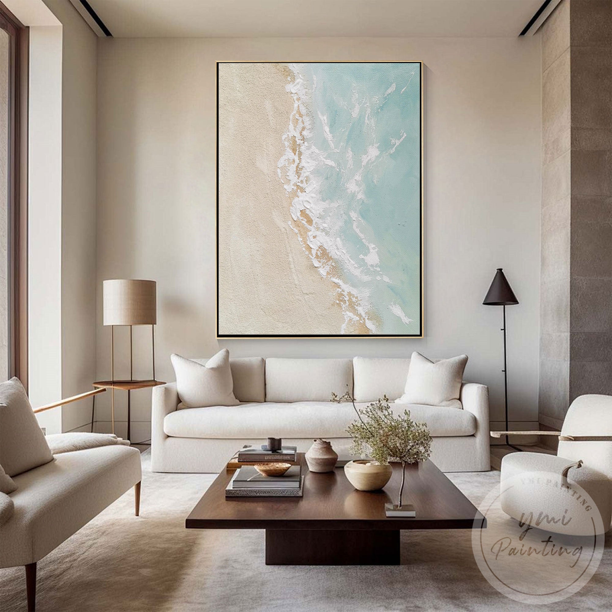 Handmade Japandi ocean wall art minimalist beach decor