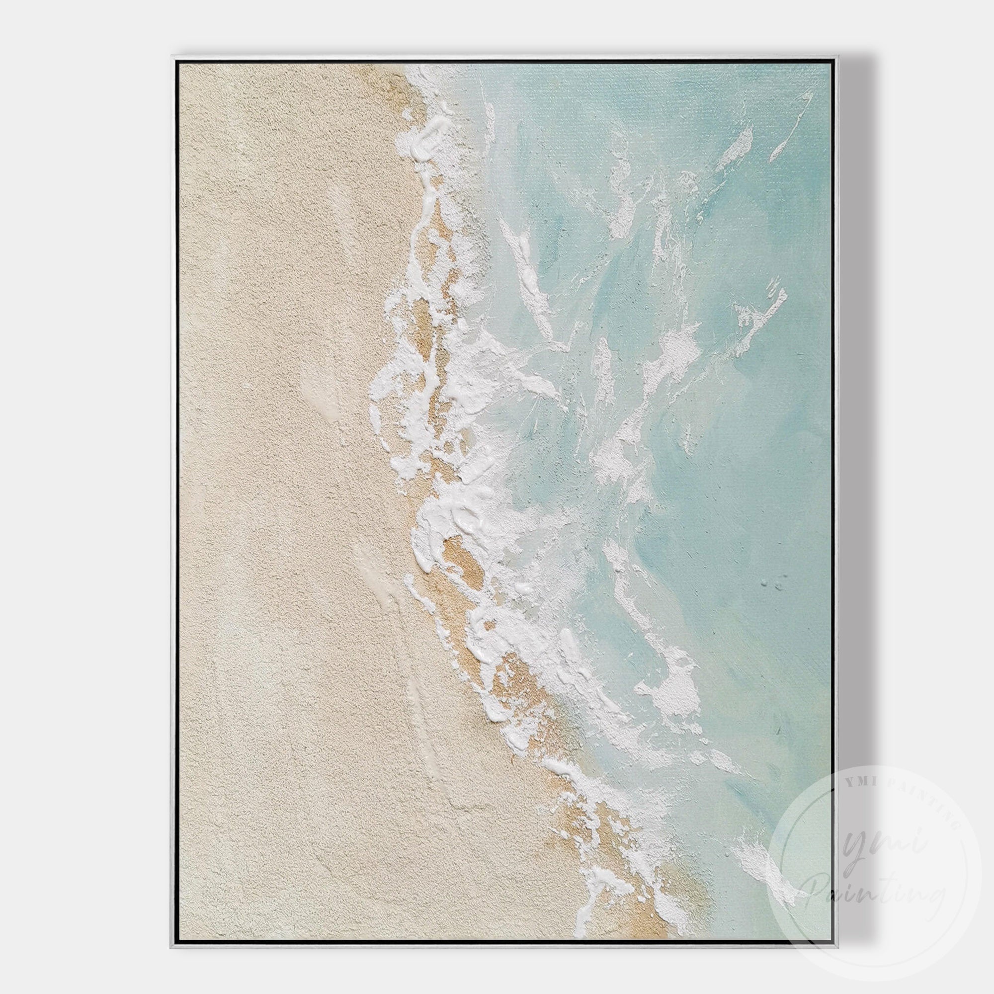 Abstract beach landscape wall art calm coastal interior design