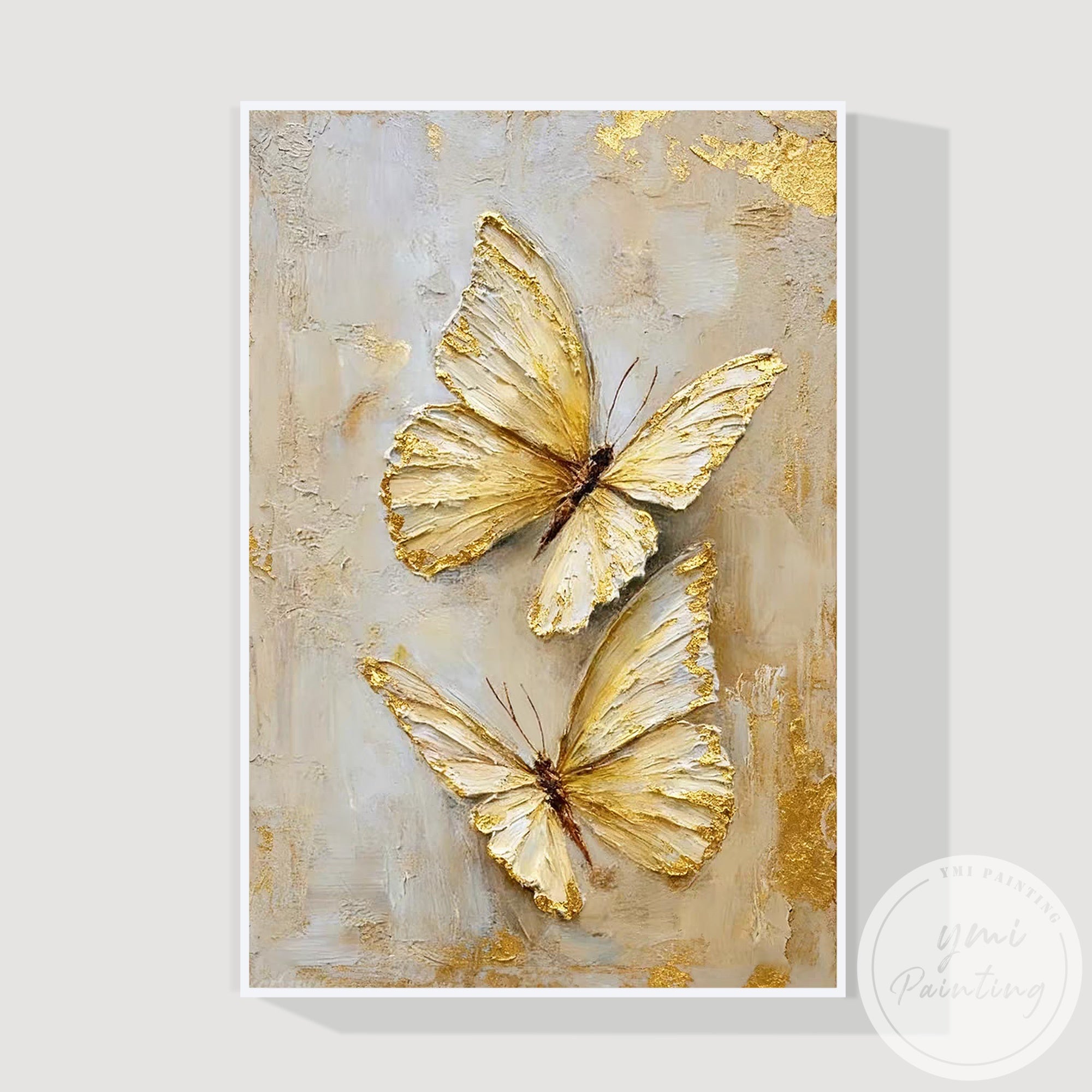 Elegant original butterfly painting on canvas for home decor