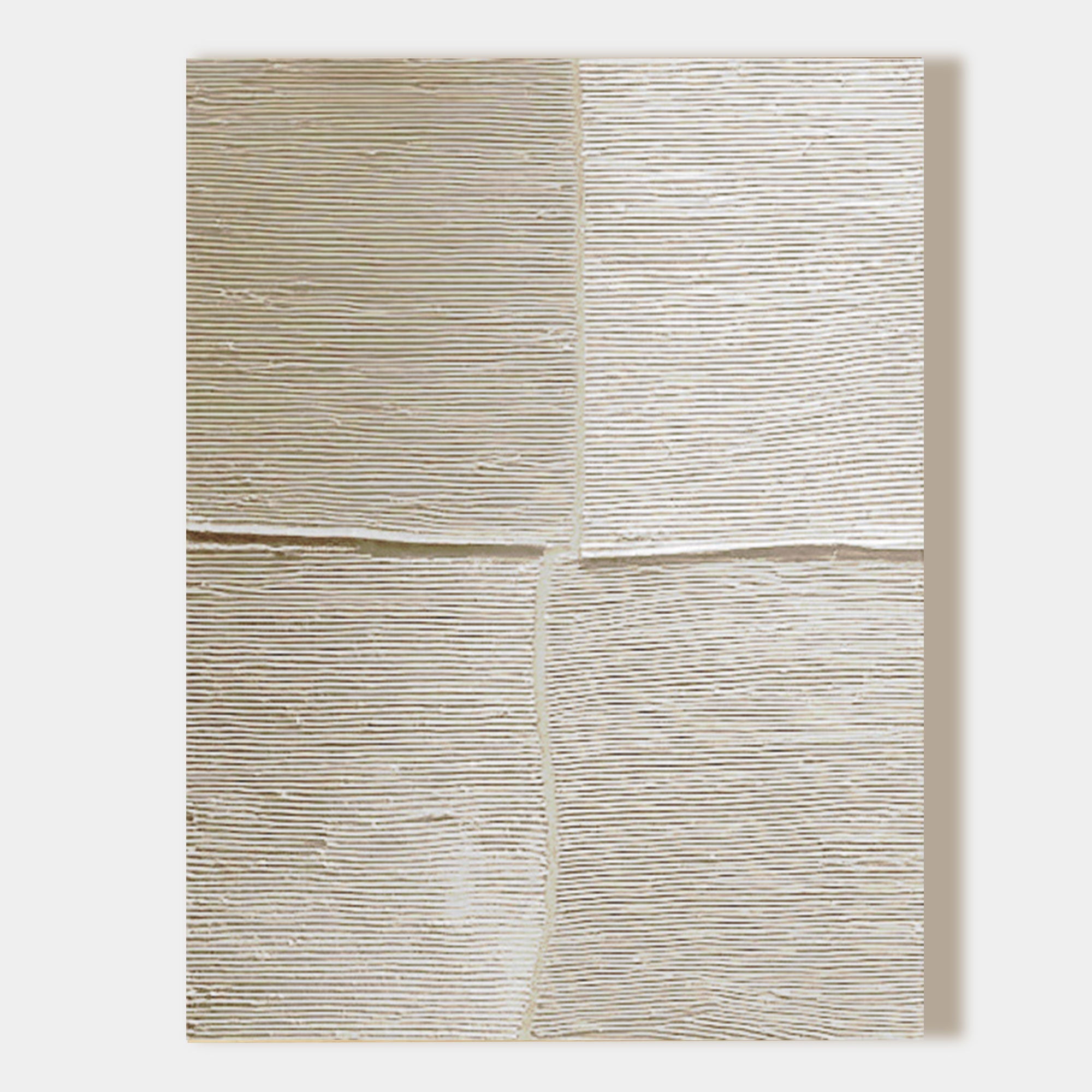 Wabi-sabi beige abstract wall art with horizontal line design