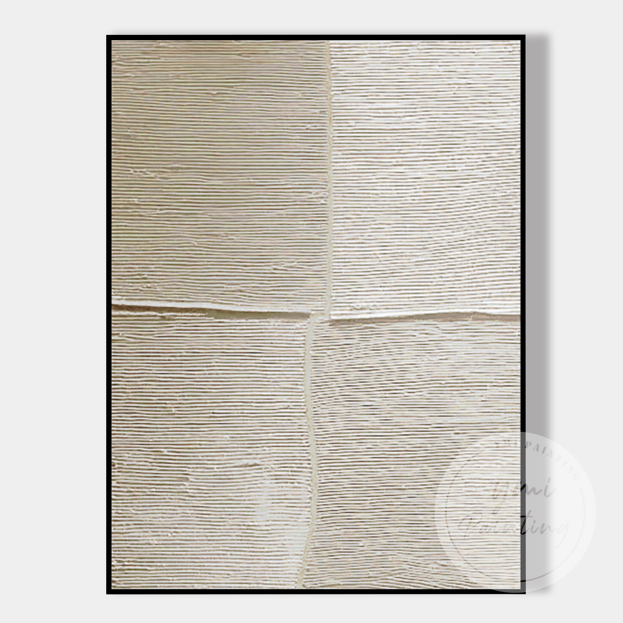 Simple minimalist abstract line canvas in wabi-sabi style