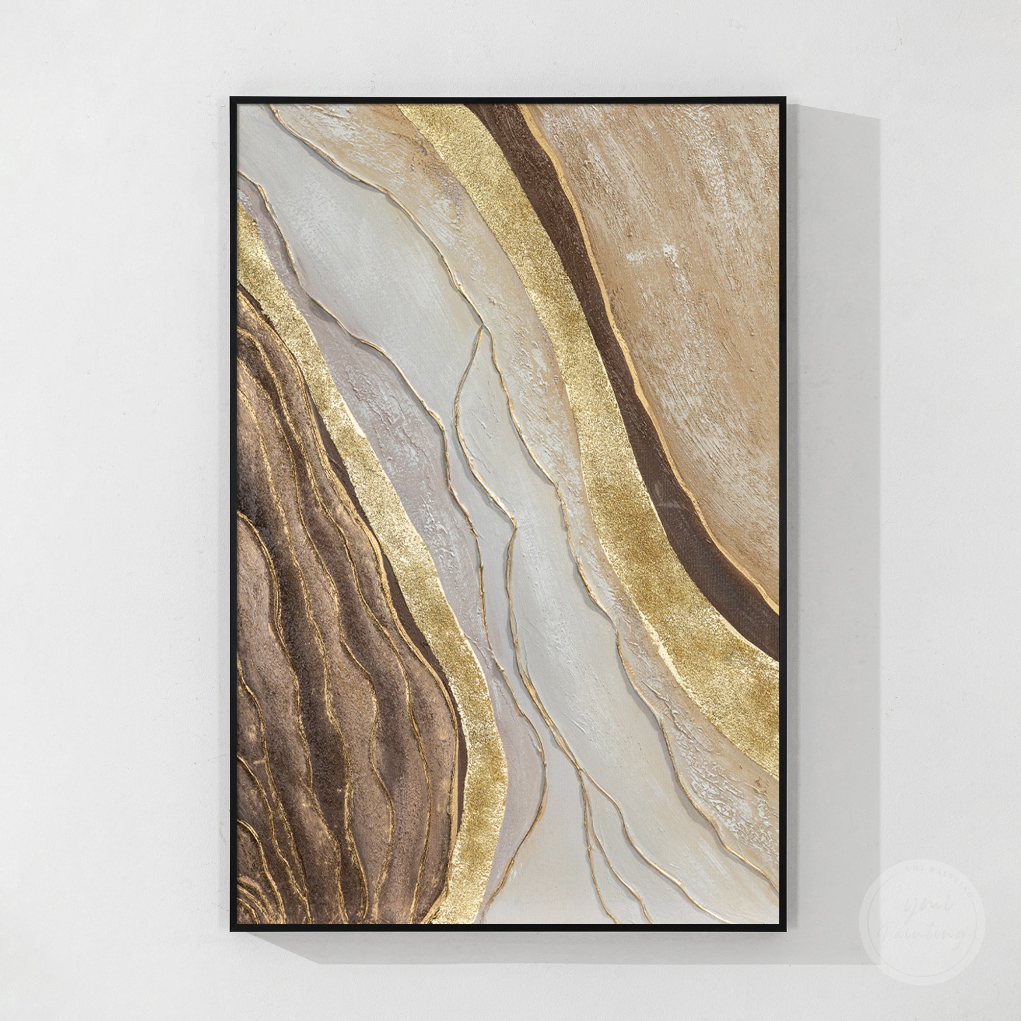 Wabi sabi art painting with minimalist abstract design and textured details for modern home wall decor