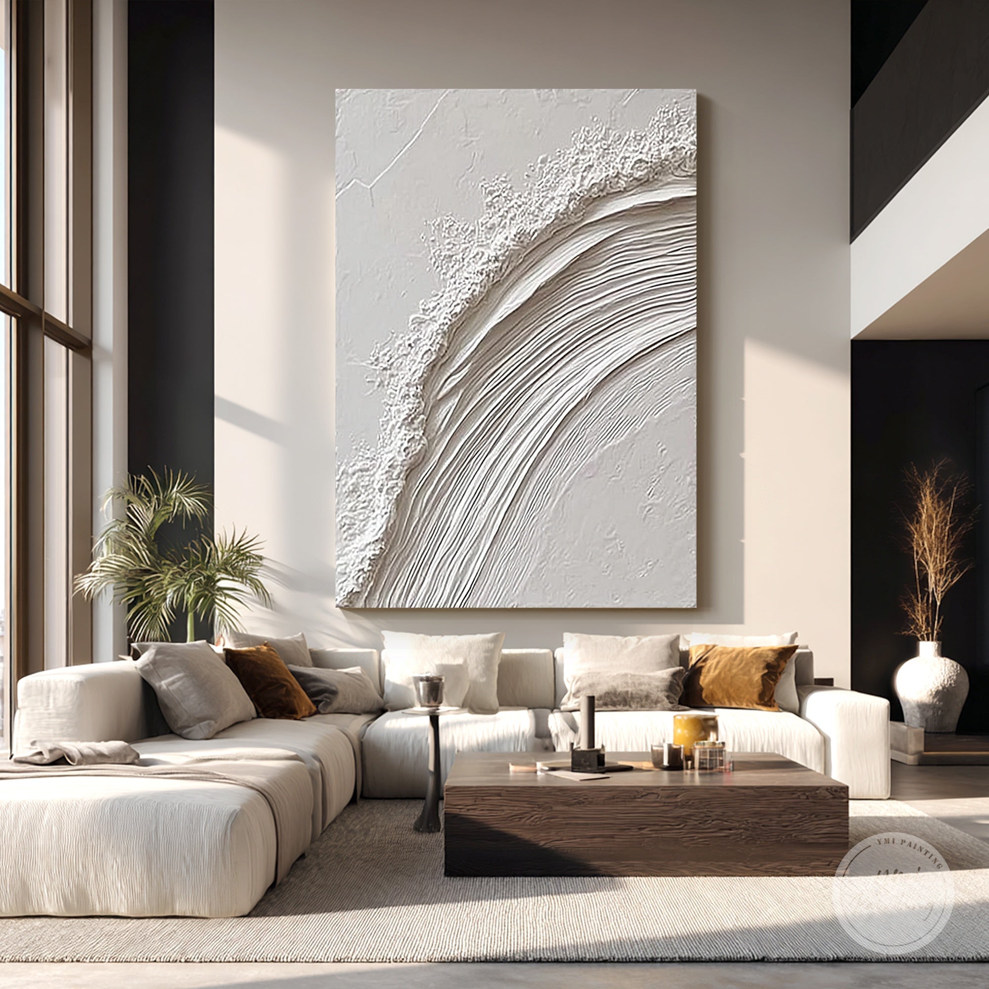 minimalist textured wall decor white tones