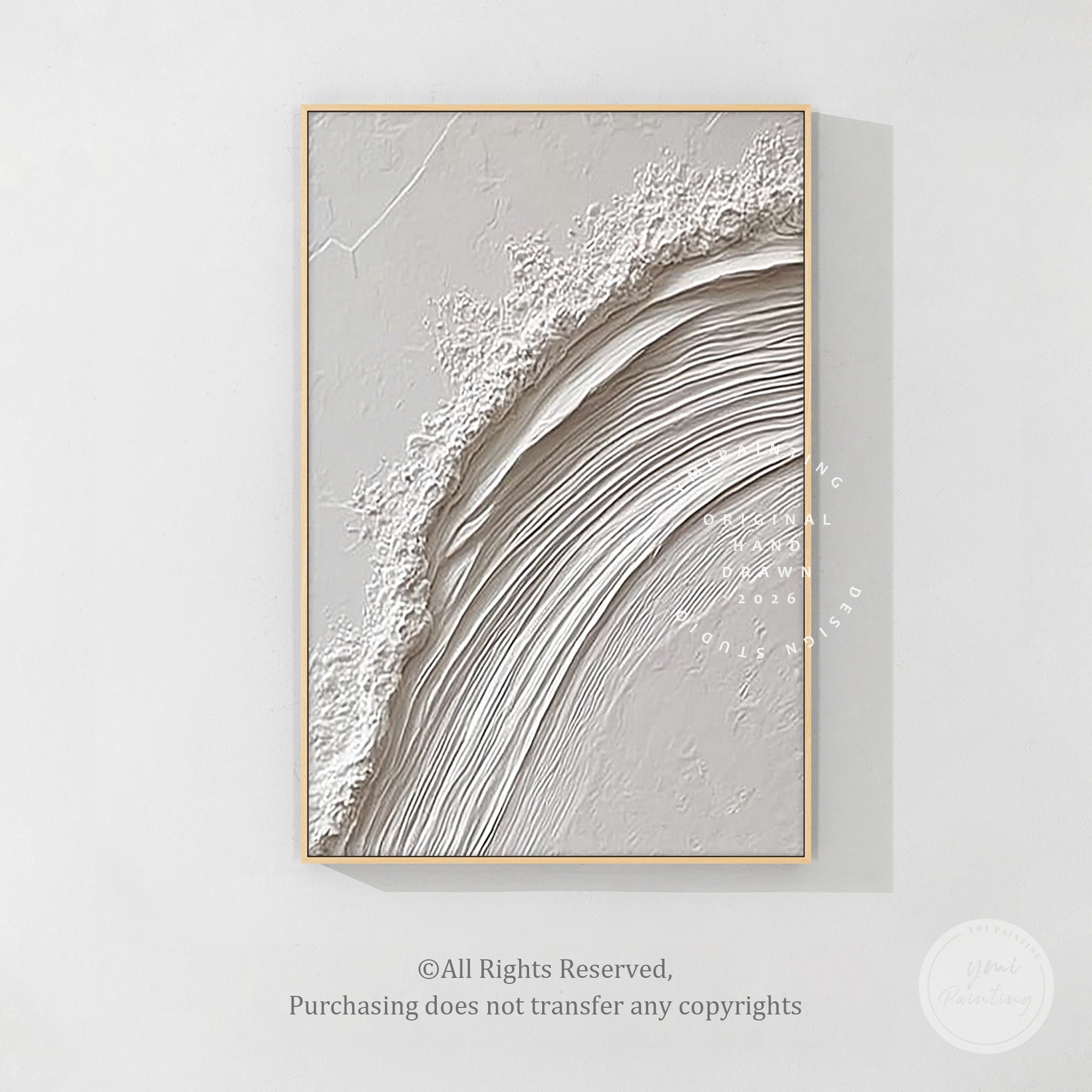 white textured abstract painting plaster relief